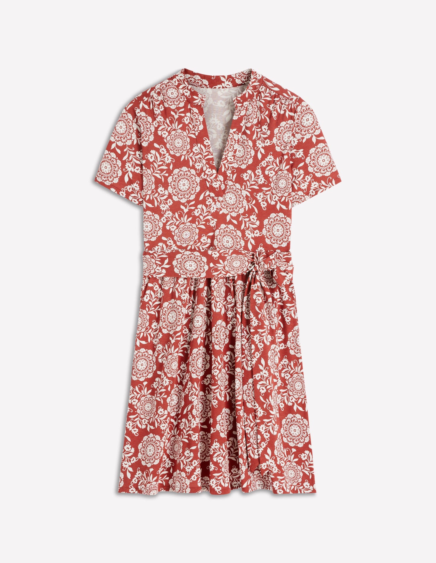 Daisy Ausgestelltes Jerseykleid-Kastanienbraun, Blüten