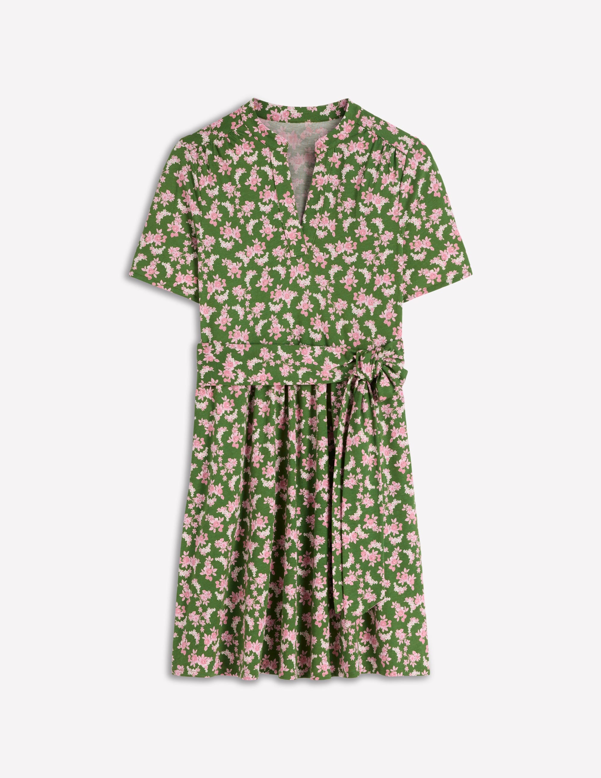 Daisy Ausgestelltes Jerseykleid-Promenadengrün, Zarte Blüten - Image 6