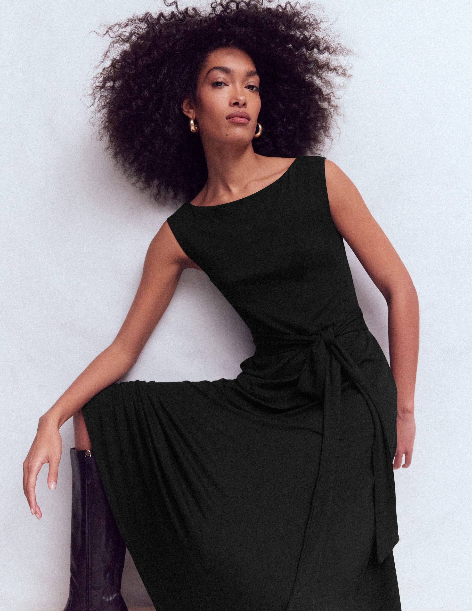 Tamsin Jersey-Midikleid-Schwarz-1