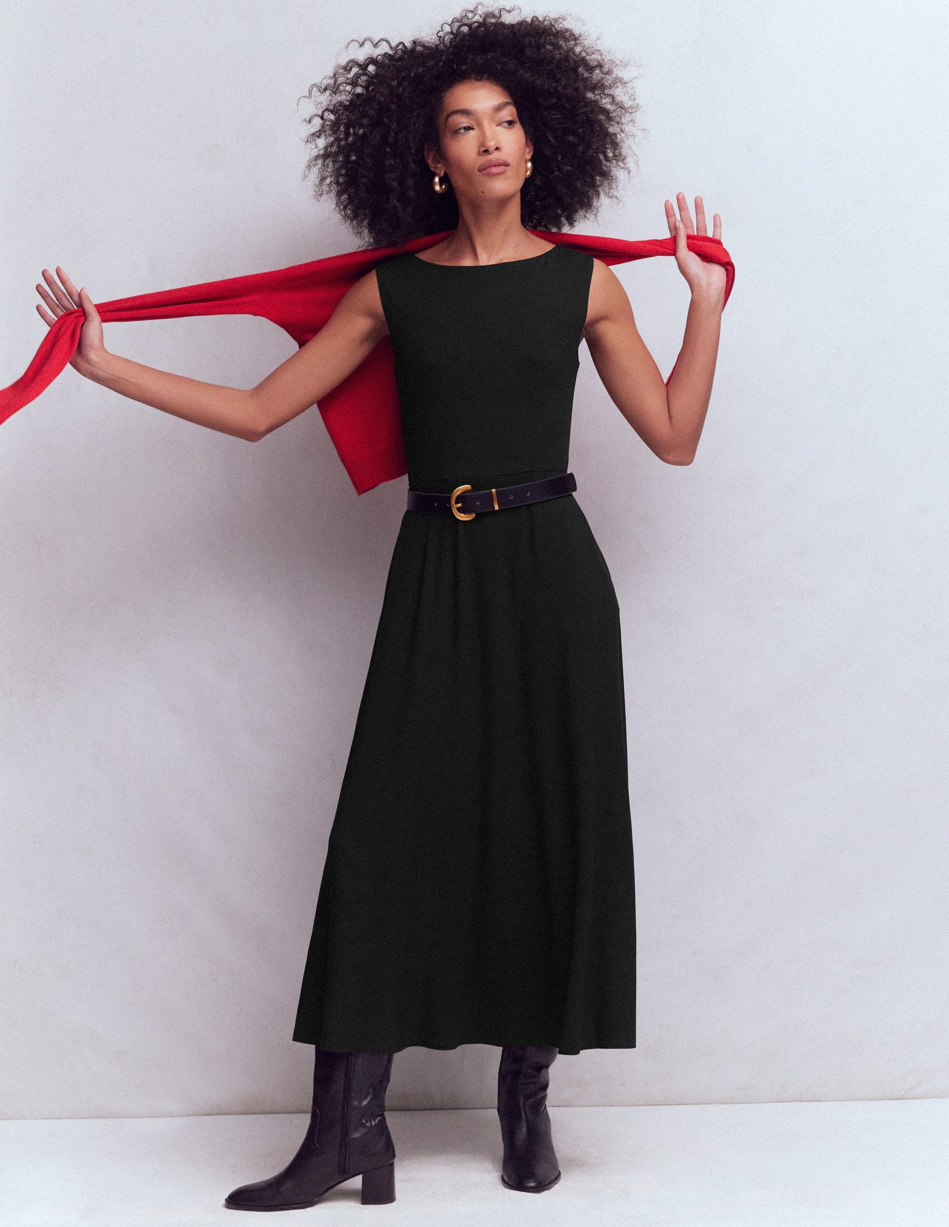 Tamsin Jersey-Midikleid-Schwarz-5