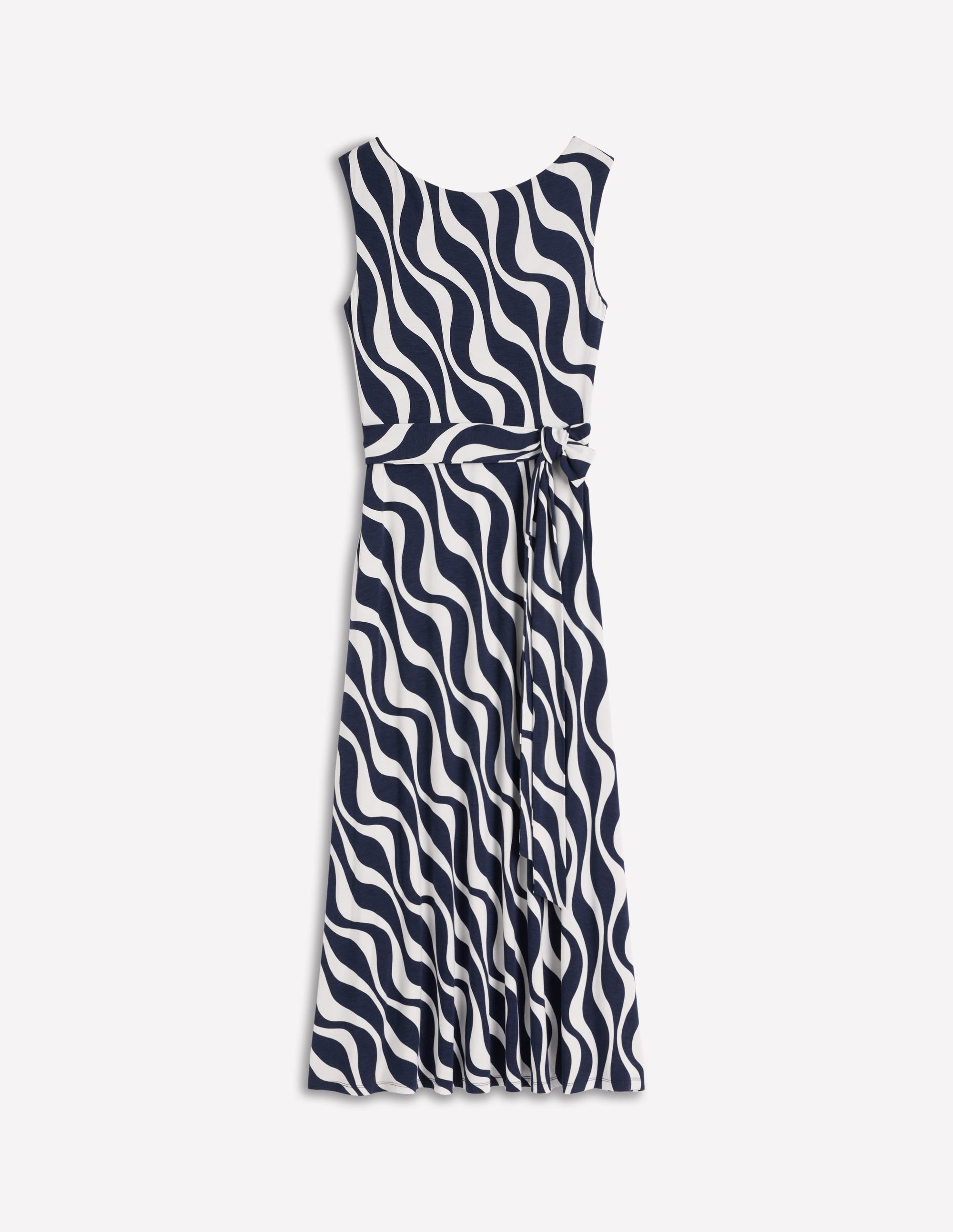 Tamsin Jersey-Midikleid-Französisches Marineblau, Rhythmische Welle - Image 6