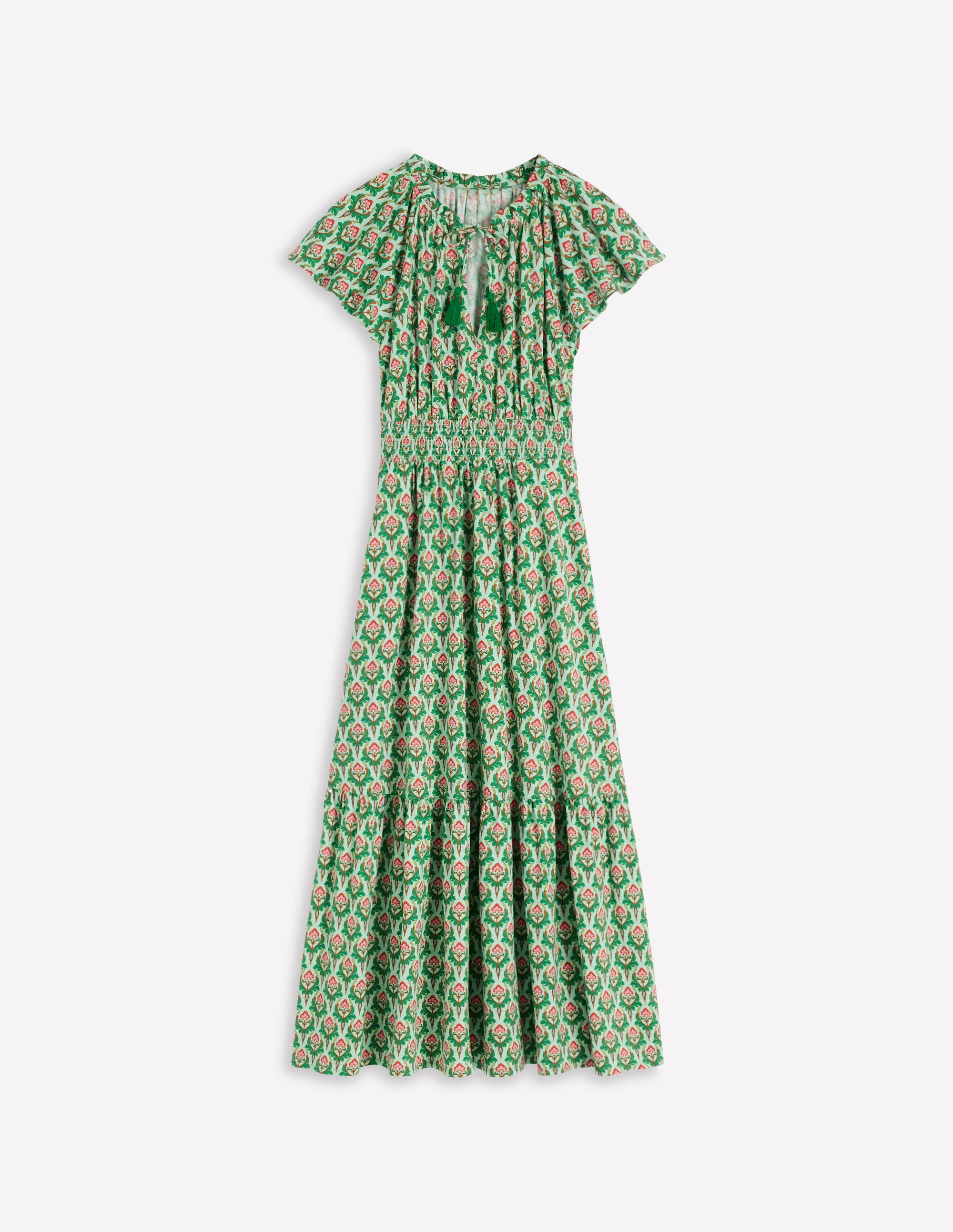 Tala Gestuftes Jersey-Maxikleid-Pistazie, Zierstempel - Image 6