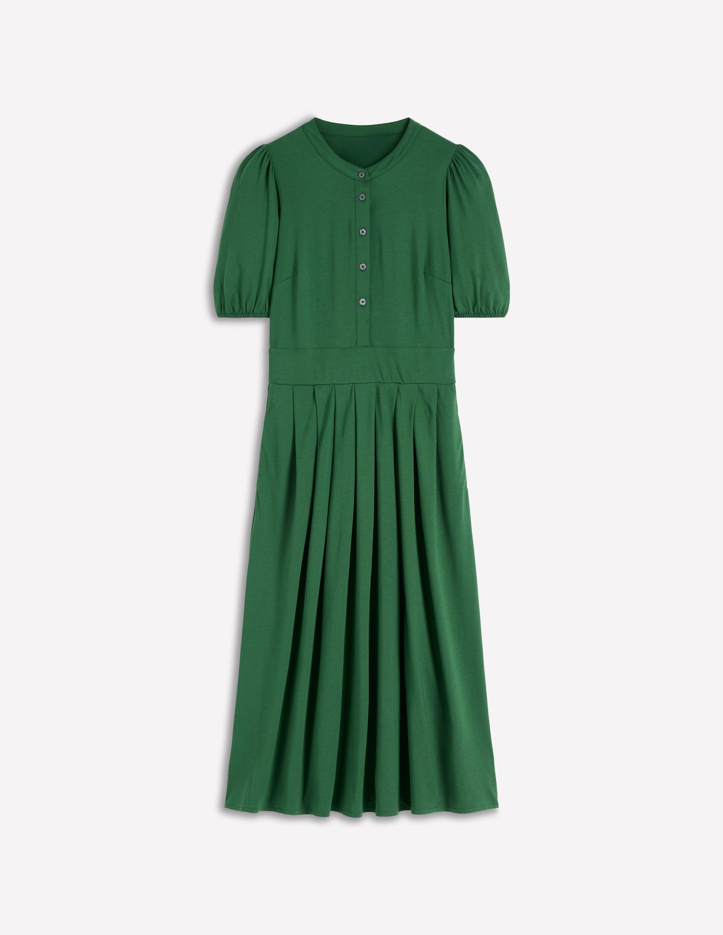 Amber Jersey-Midikleid mit Falten-Jagdgrün