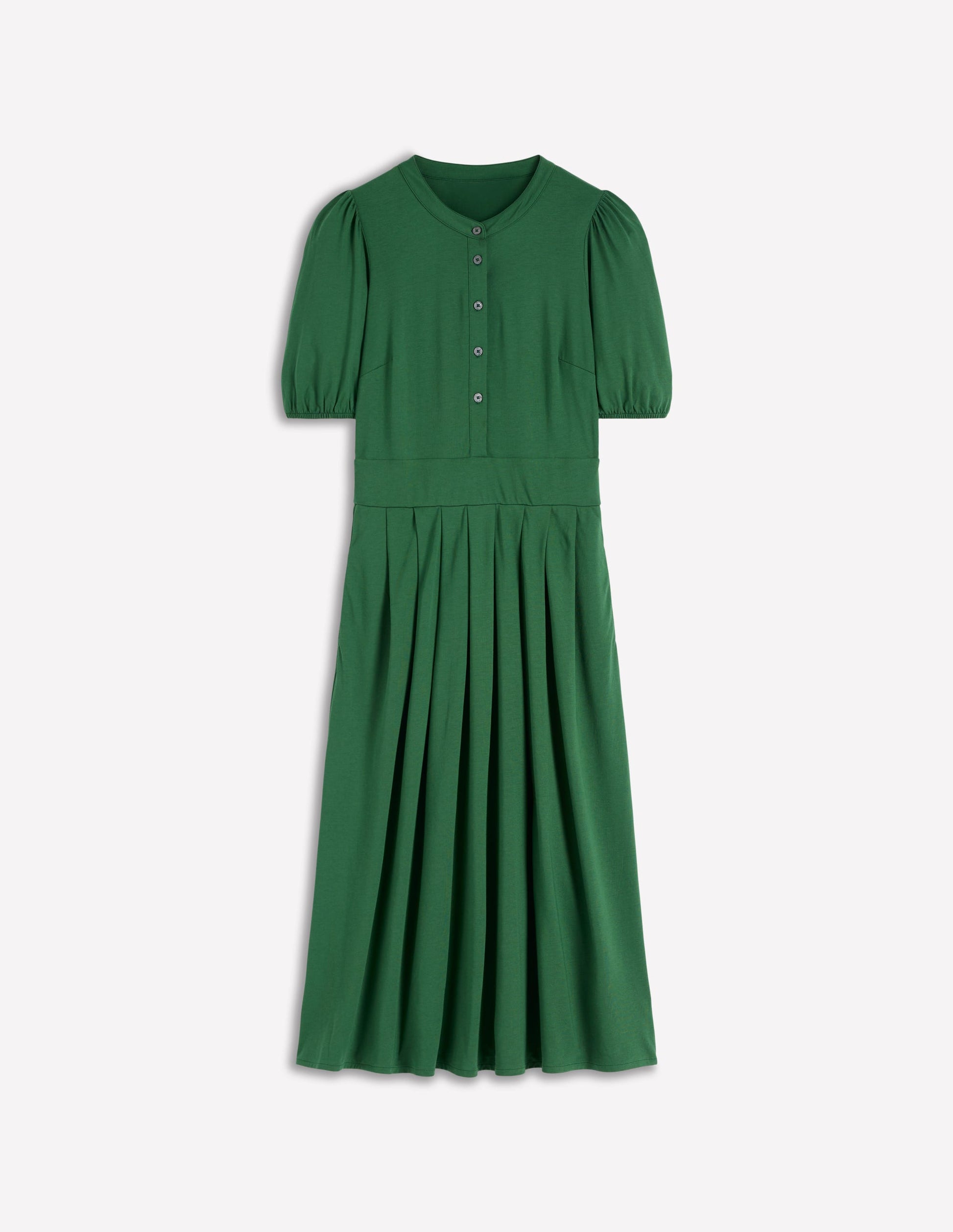 Amber Jersey-Midikleid mit Falten-Jagdgrün-5