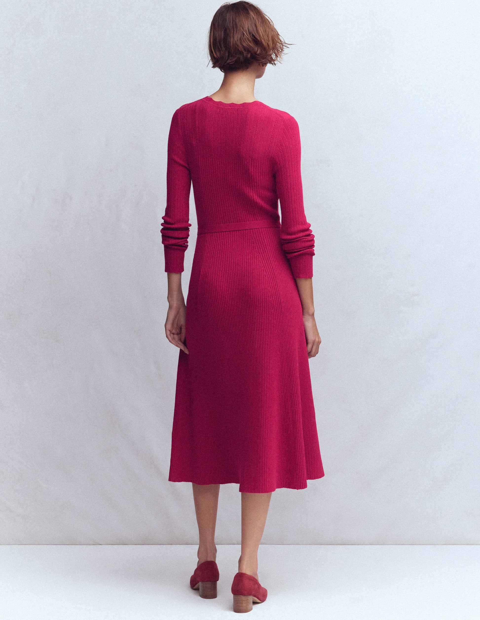 Isobel Knitted Midi Dress-Pomegranate-3