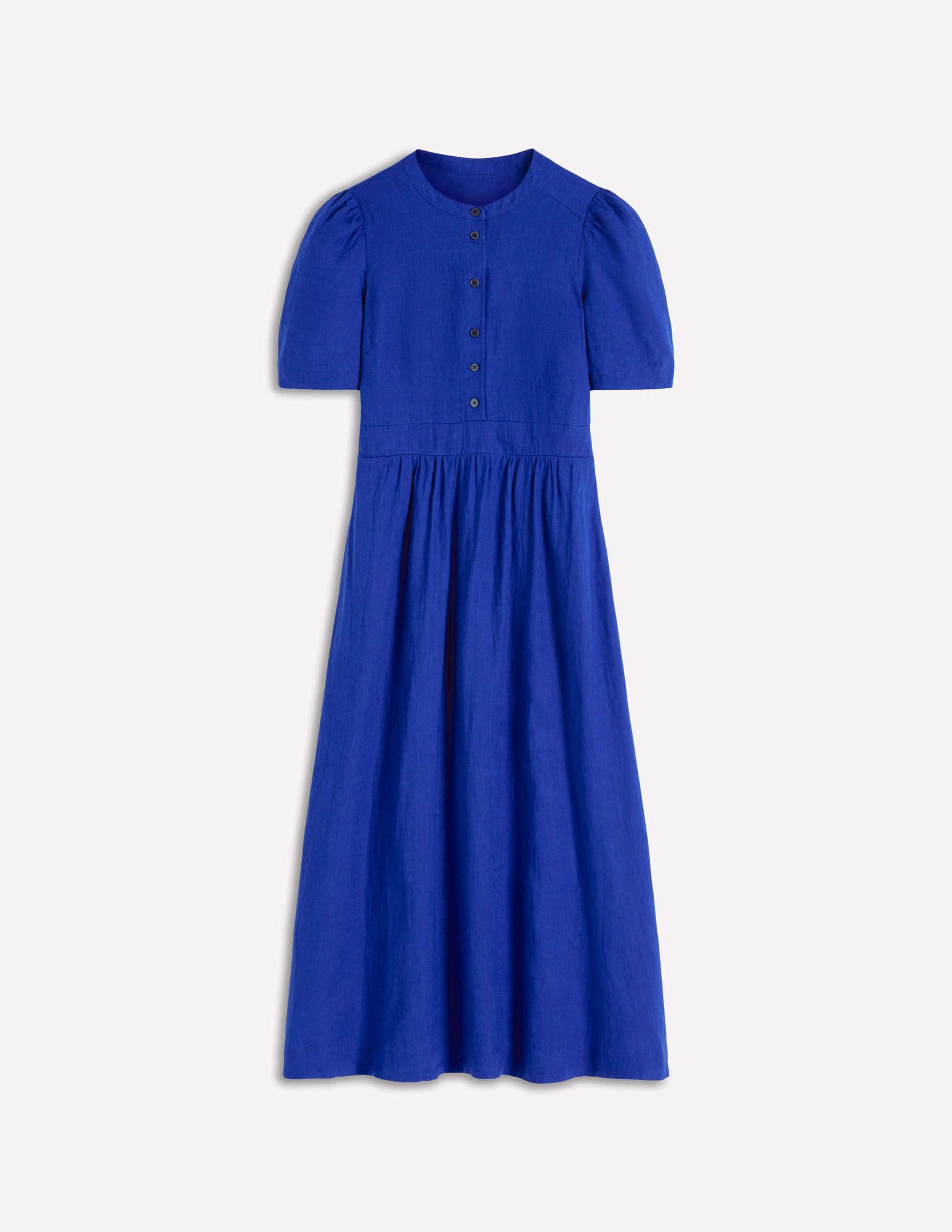 Robe midi Ivy en lin-Bleu vif-5