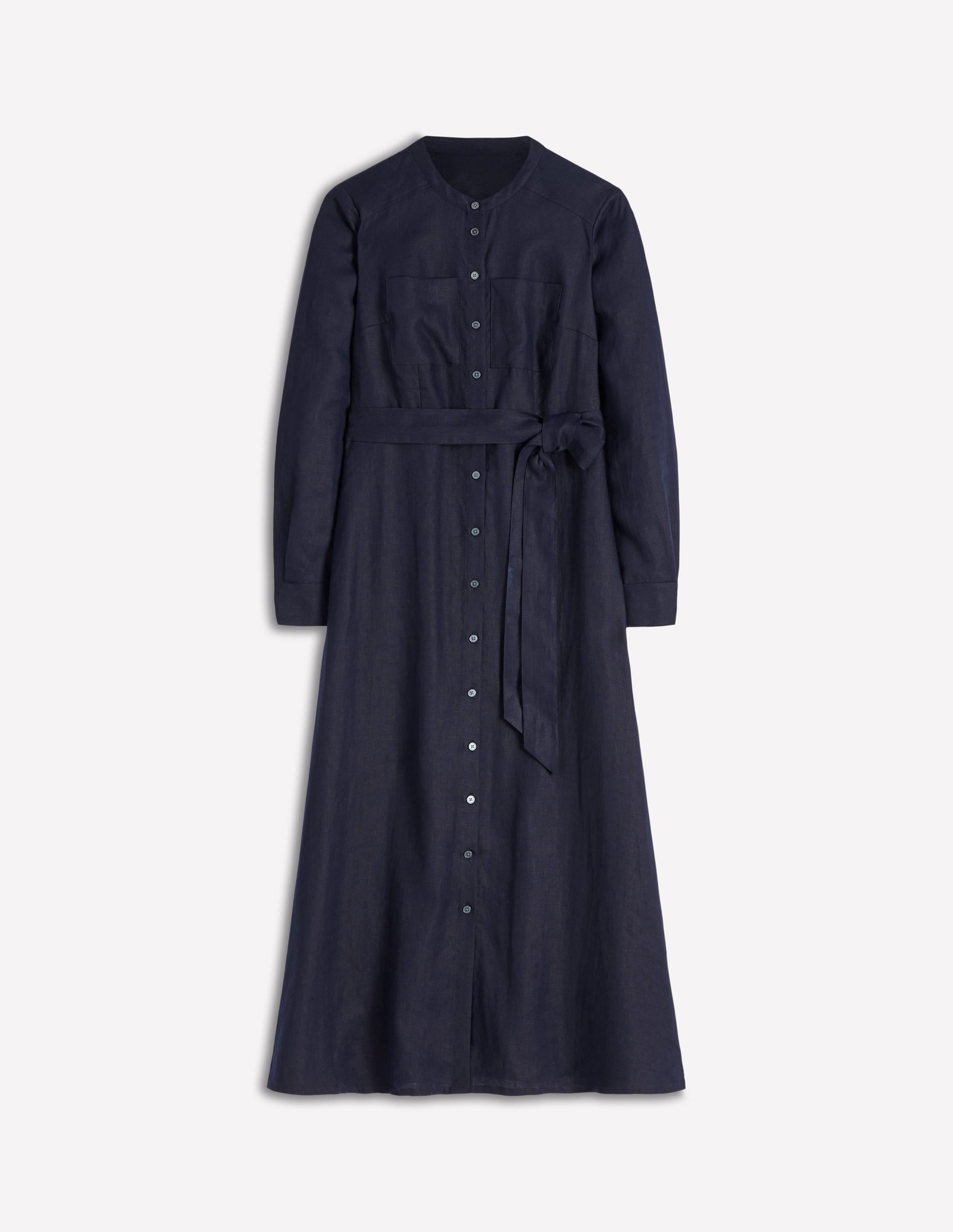 Mollie Midikleid aus Leinen-Marineblau - Image 5