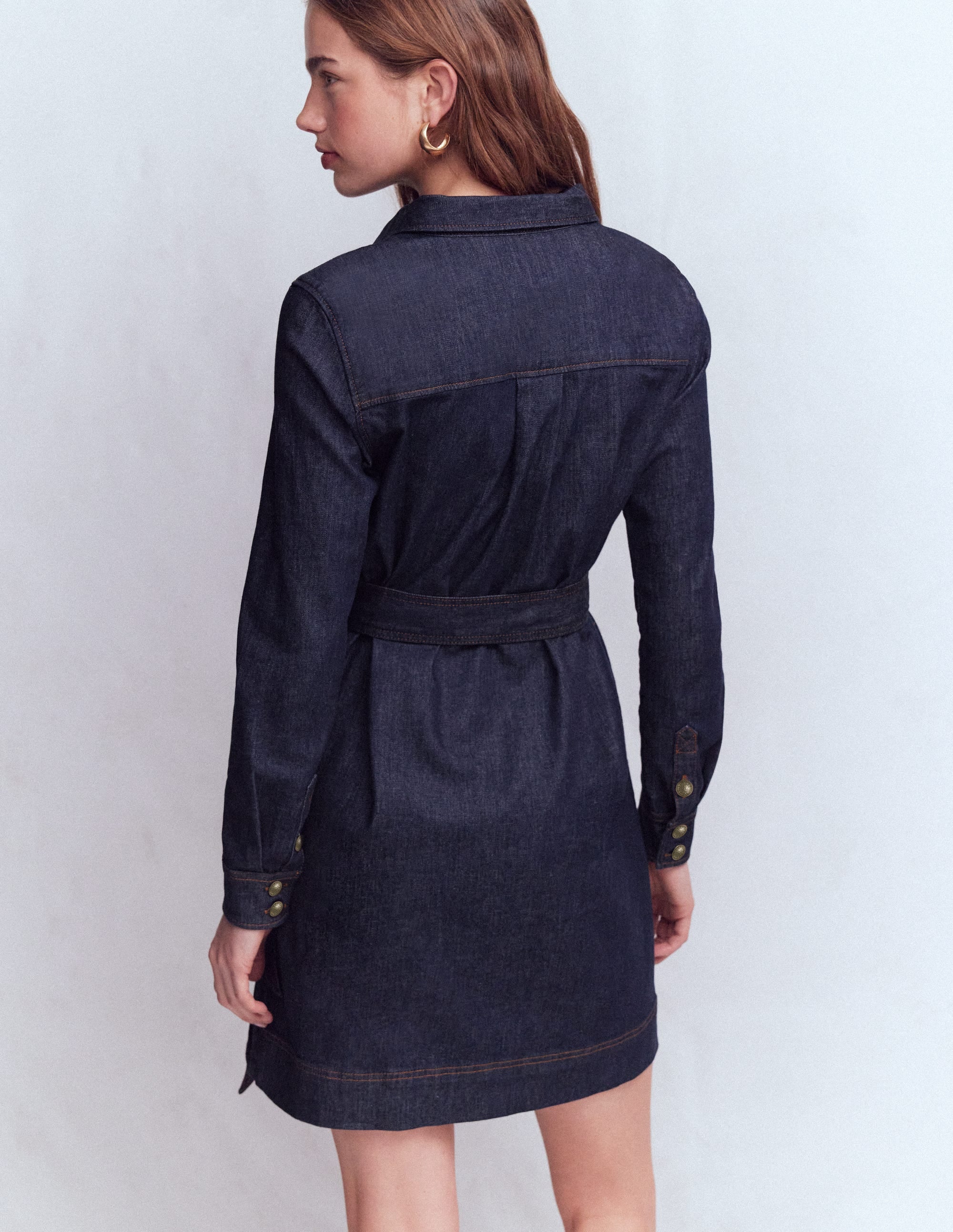 Jeanskleid mit kurzer Knopfleiste-Indigo Gewaschen - Image 3