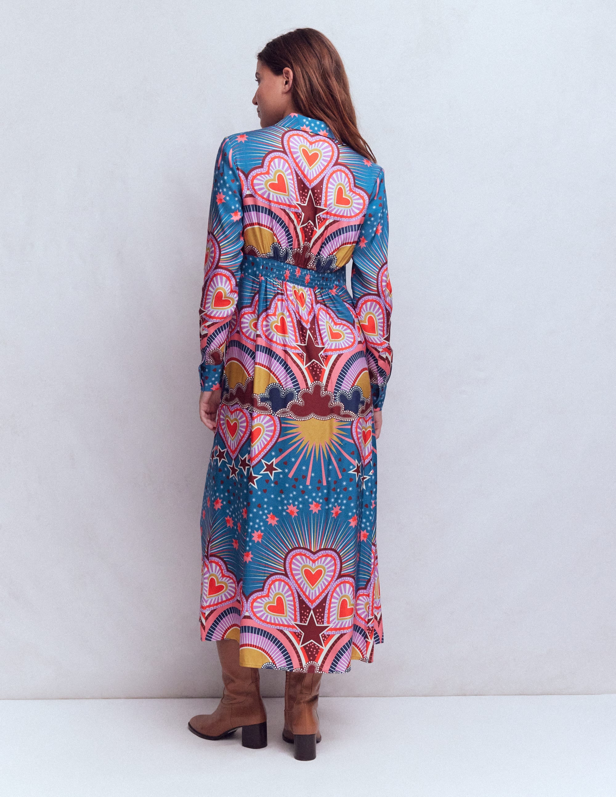 Empire-Hemdblusenkleid im Kuddelmuddel-Design-Bunt, Sternenexplosion Herz - Image 3