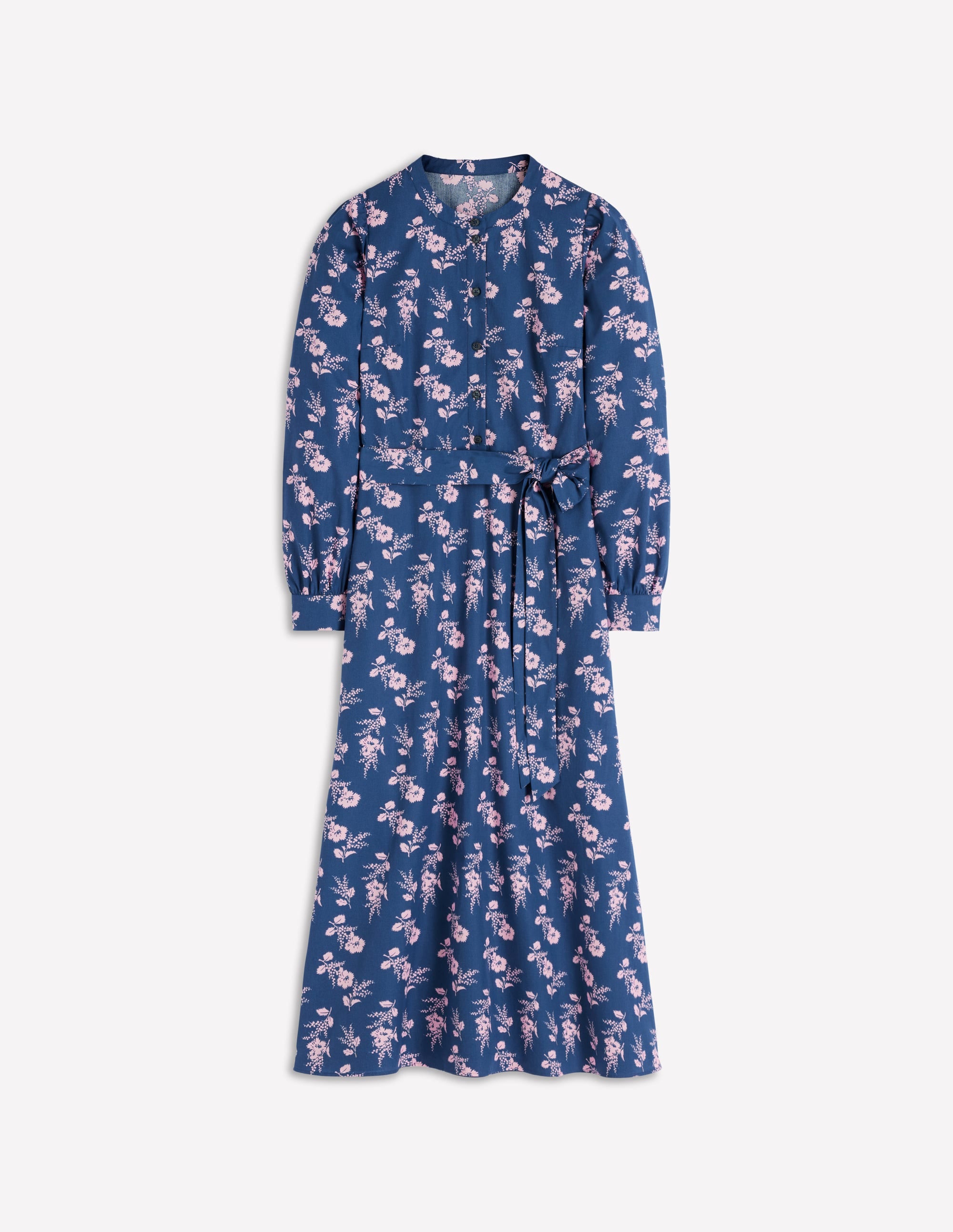 Ava Baumwoll-Midikleid-Denim-Blau, Blühender Zweig - Image 7