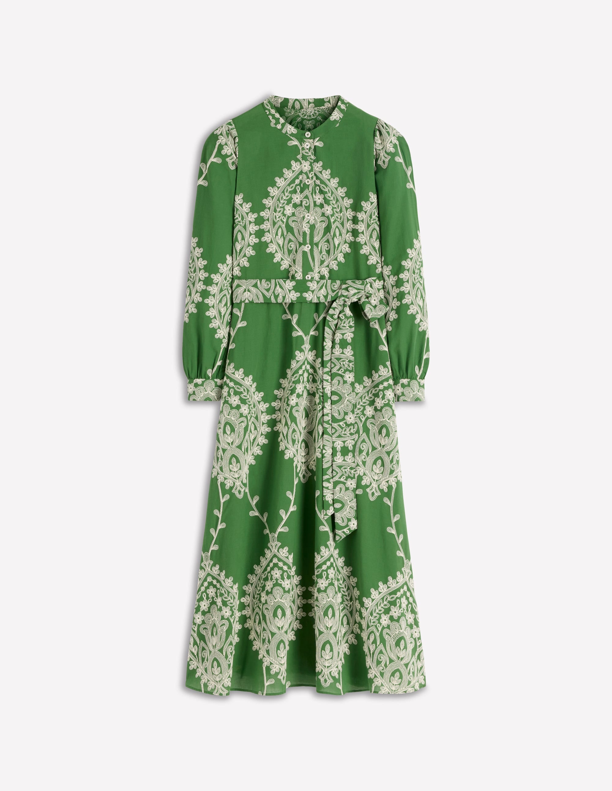 Ava Baumwoll-Midikleid-Grün Lochstickerei - Image 6