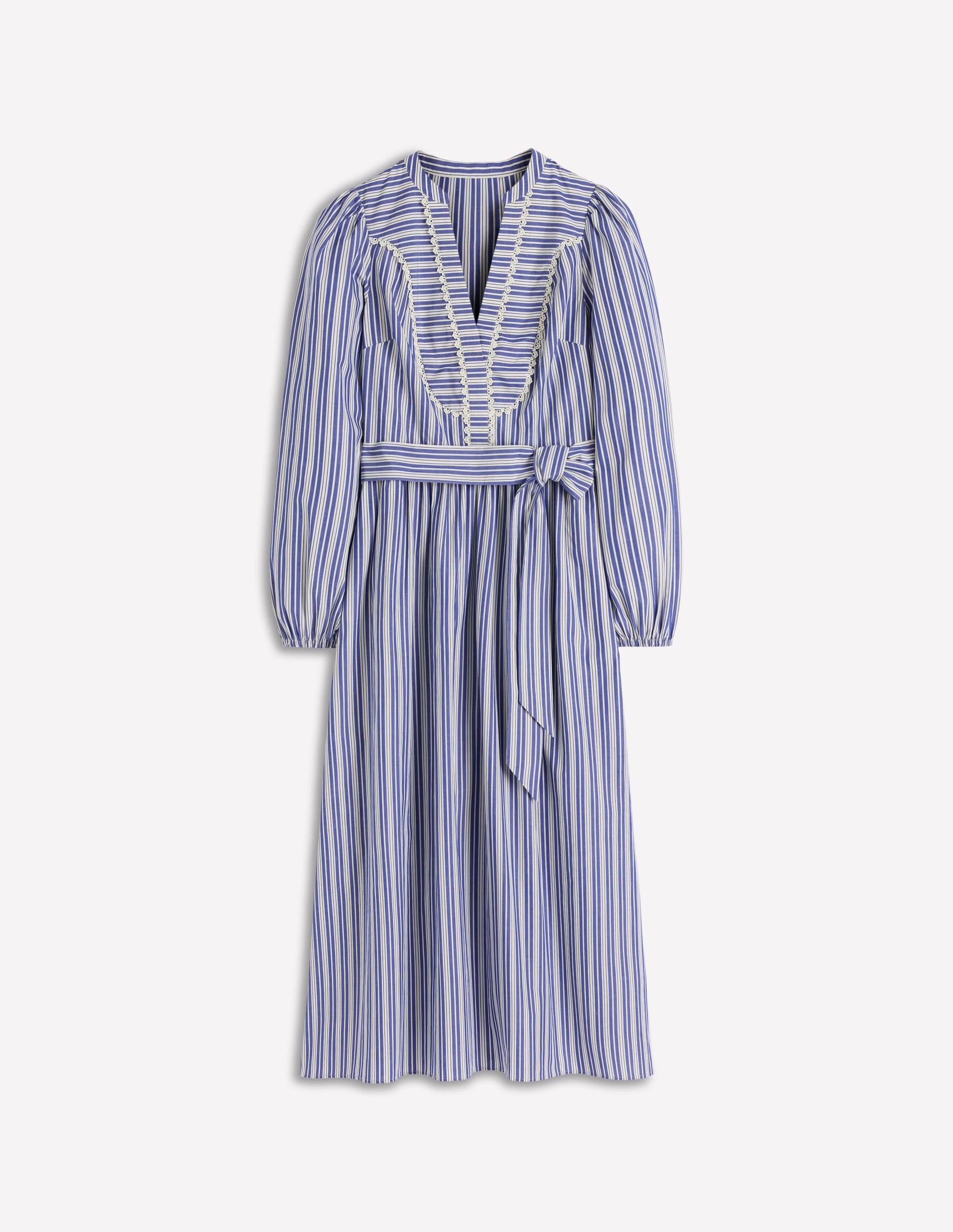 Cary Baumwoll-Midikleid-Leuchtendes Blau Bunte Streifen - Image 6