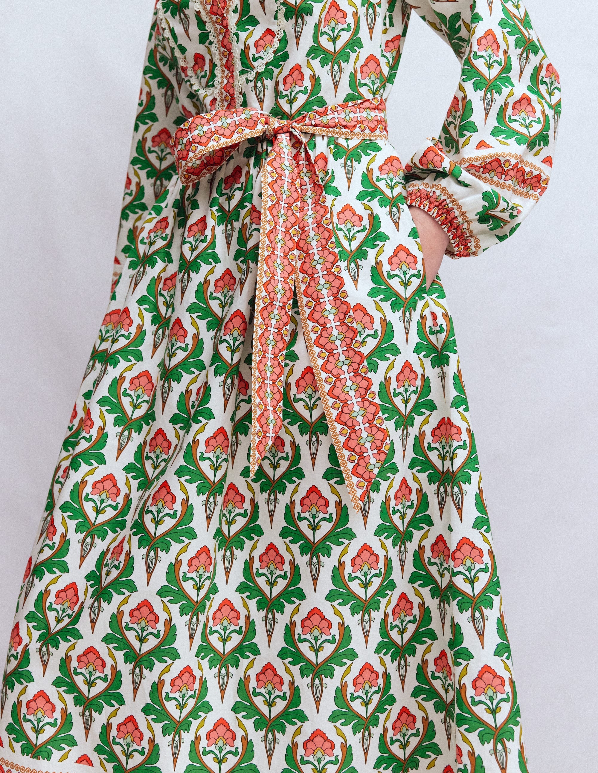 Robe midi Cary en coton-Multi, motif Ornamental Stamp - Image 2