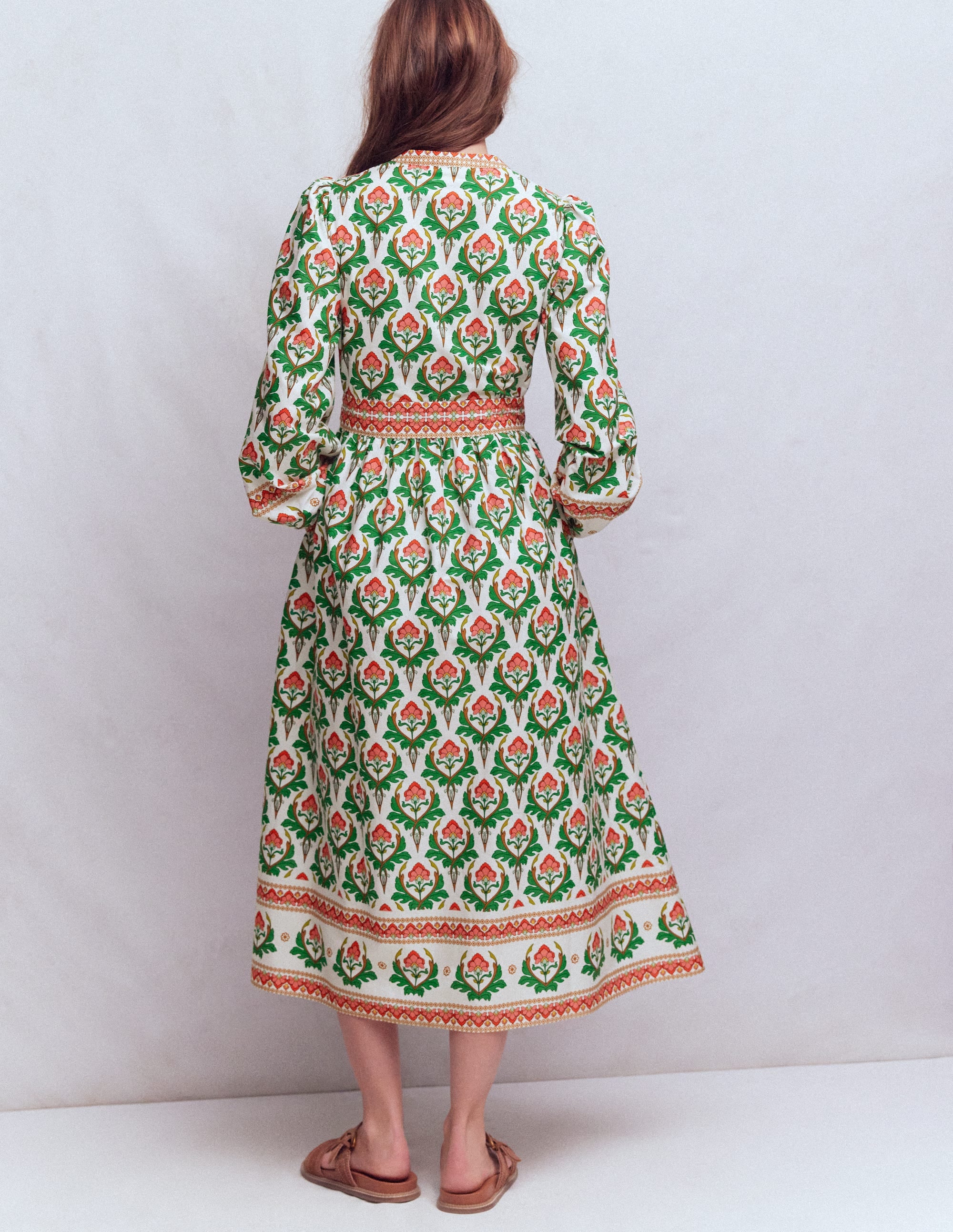 Robe midi Cary en coton-Multi, motif Ornamental Stamp - Image 3