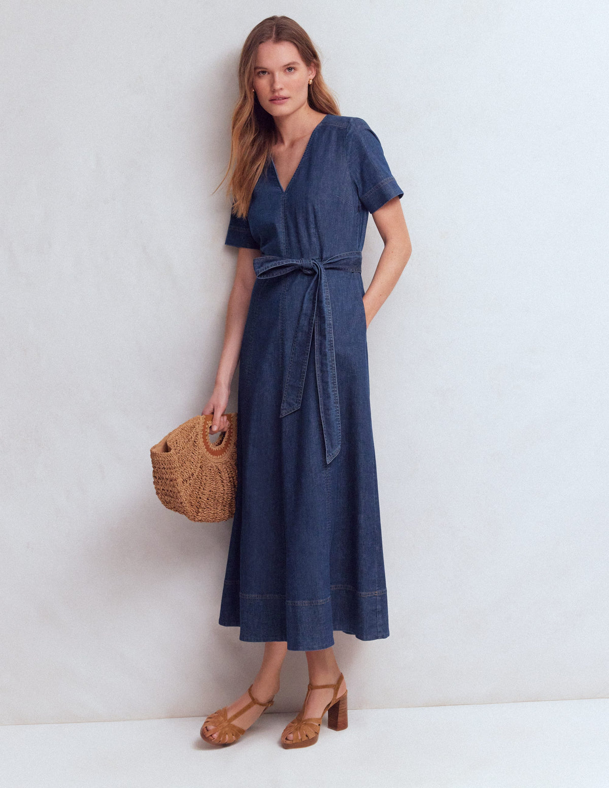 Jeanskleid mit V-Ausschnitt-Medium Vintage - Image 1