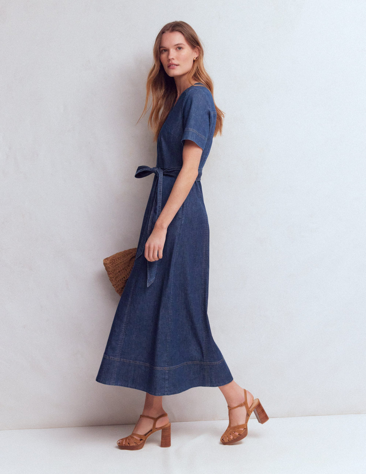 Jeanskleid mit V-Ausschnitt-Medium Vintage - Image 4