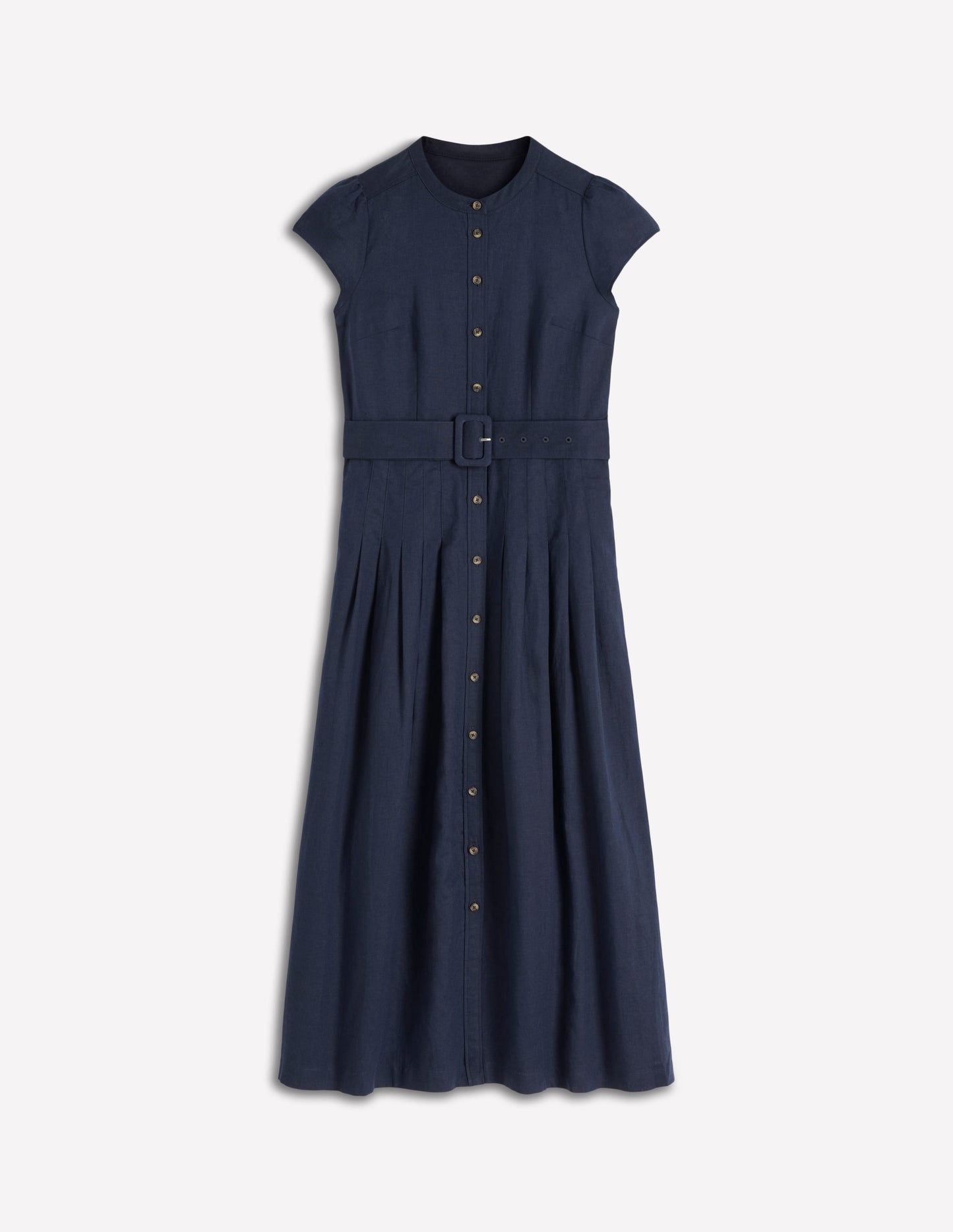 Robe Arabella en lin mélangé-Bleu marine