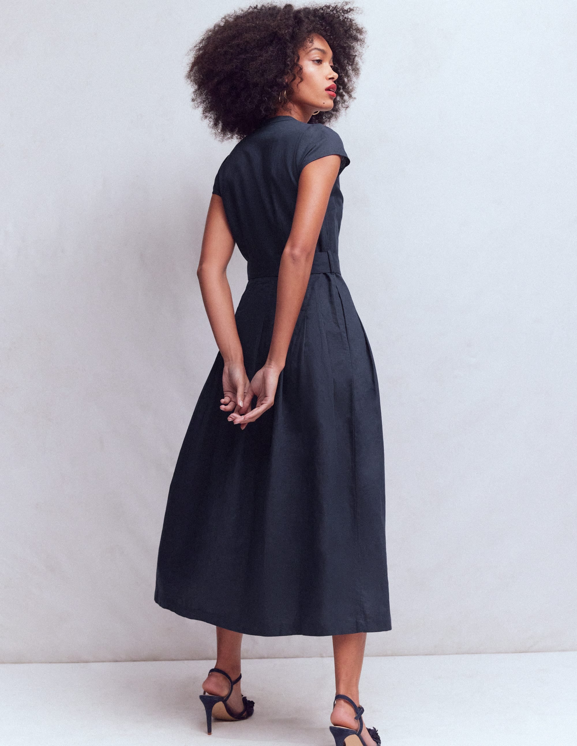 Arabella Kleid aus Leinenmischgewebe-Marineblau - Image 3