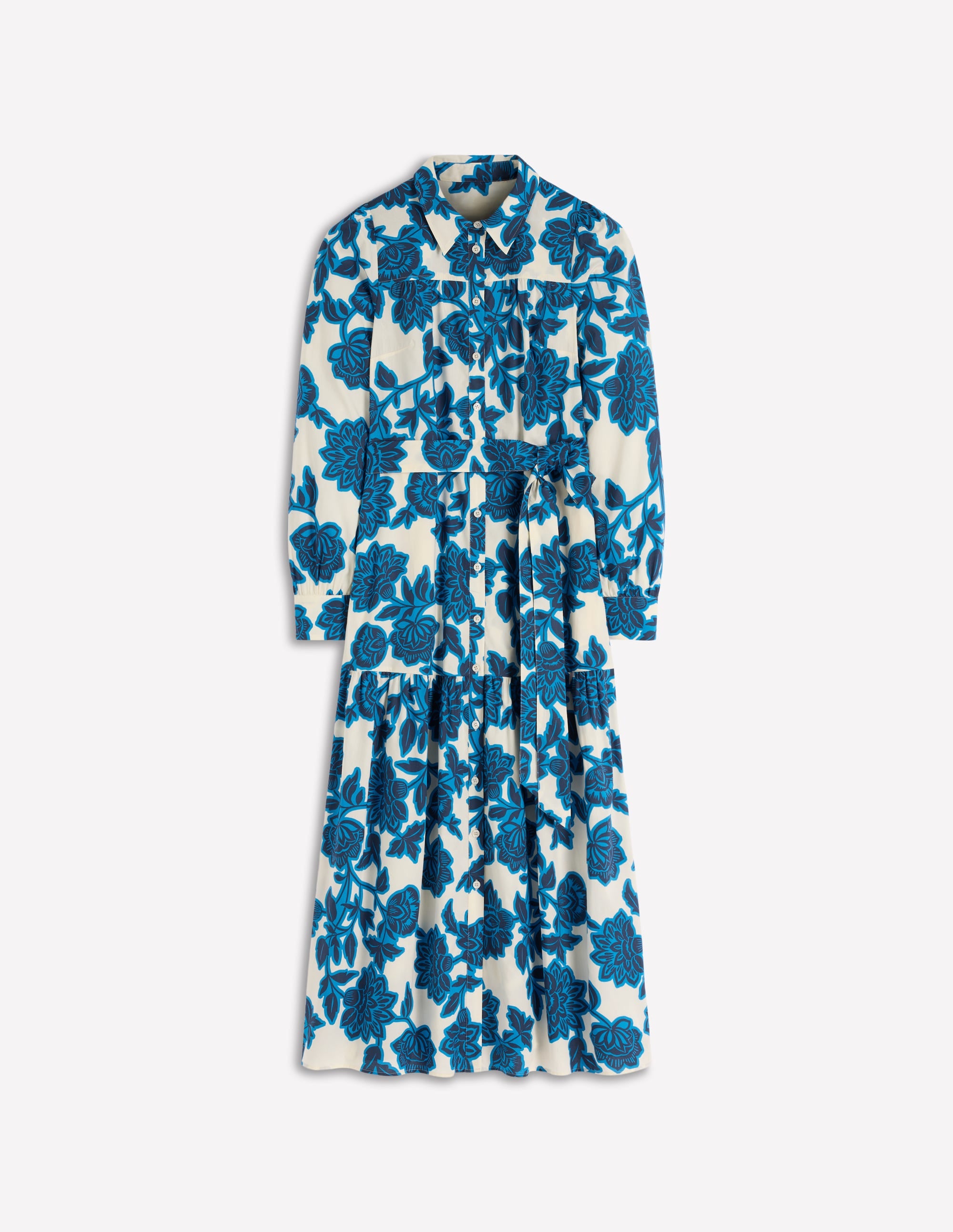 Ellie Maxi-Hemdblusenkleid aus Baumwolle-Naturweiß Blumenrausch - Image 5