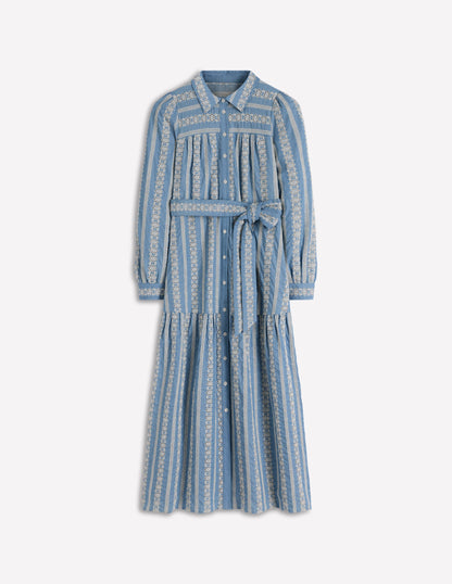 Robe-chemise longue Ellie en coton-Jean Brodé-6