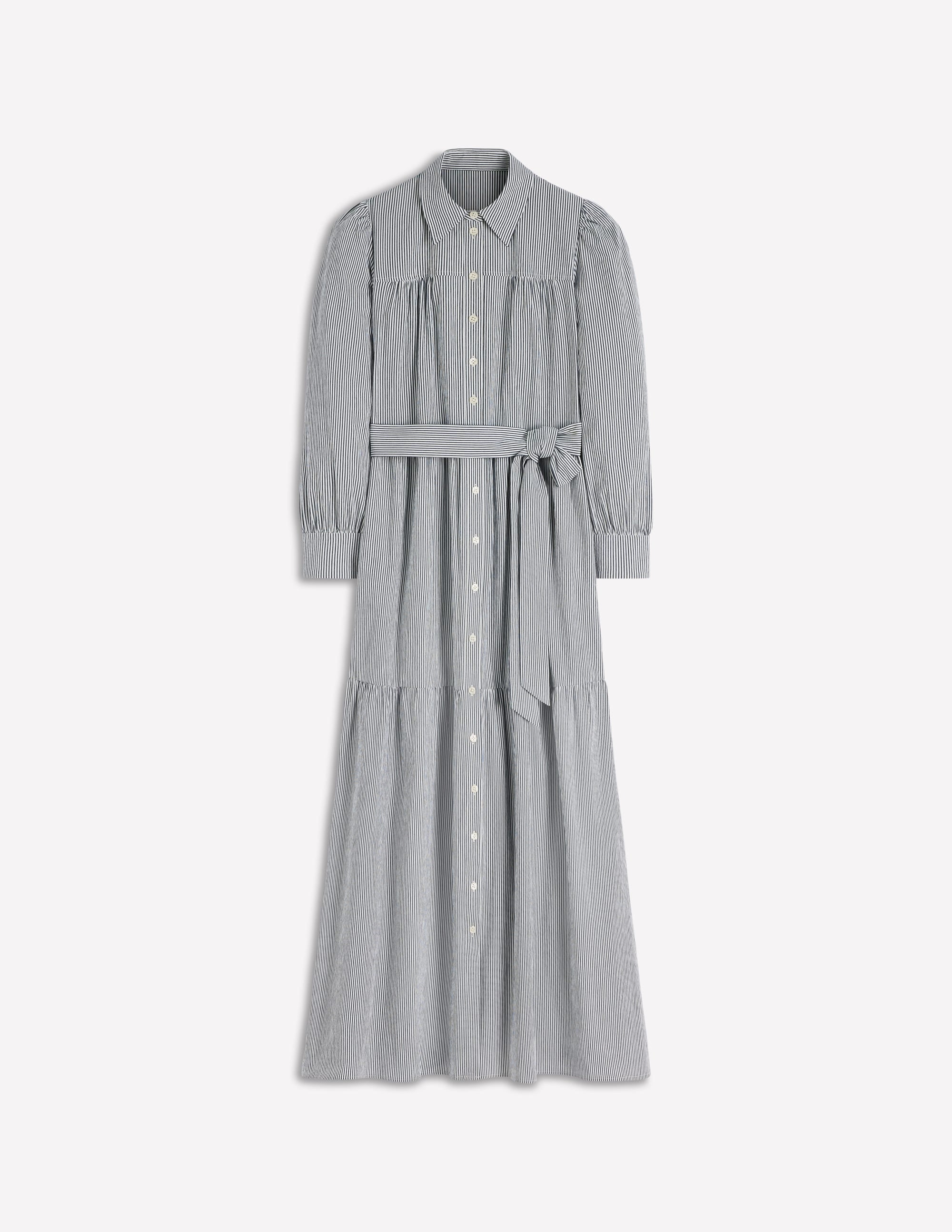 Ellie Maxi-Hemdblusenkleid aus Baumwolle-Texturiert Streifen - Image 5