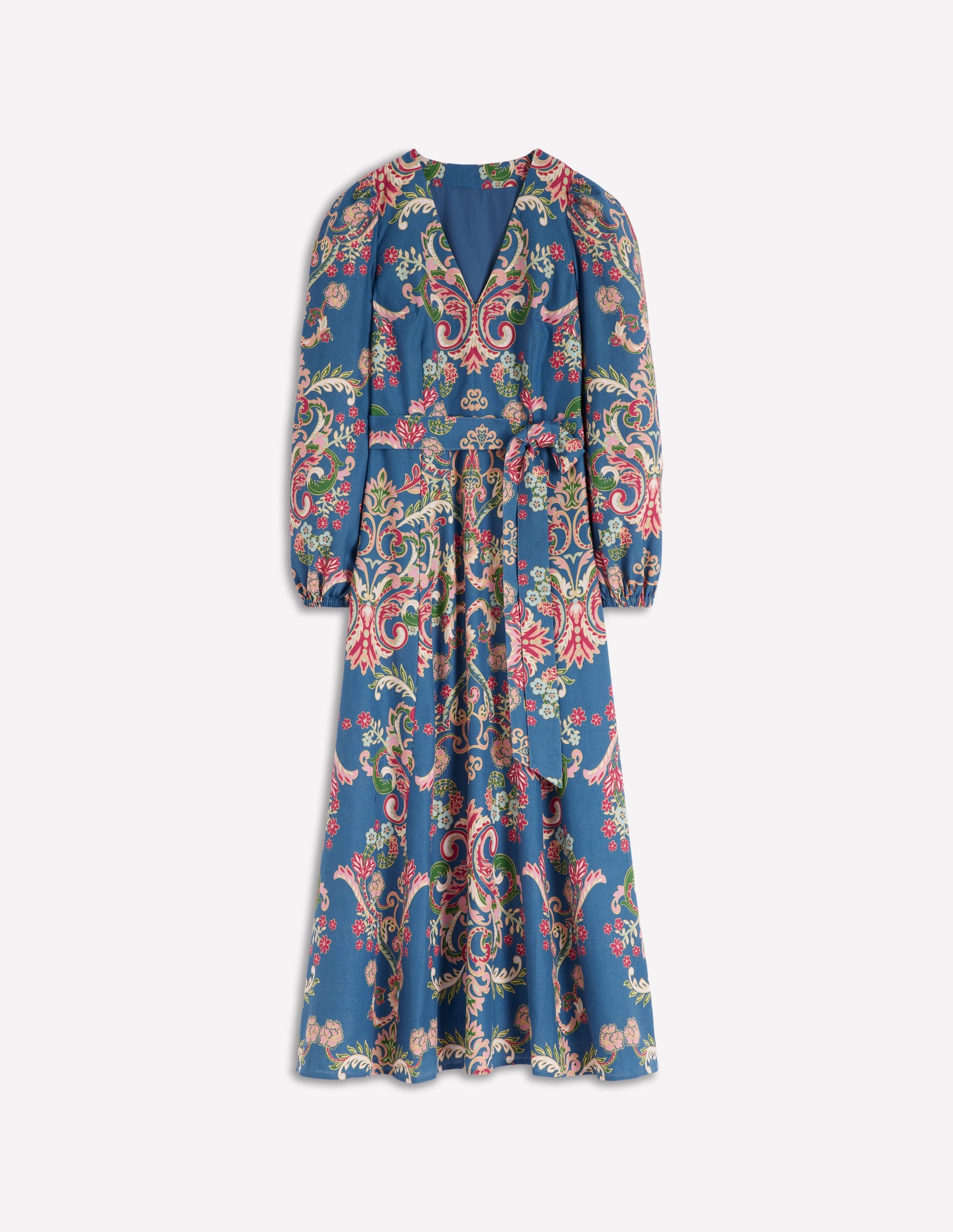 Florence Kleid aus Leinenmischgewebe-Blau, Bezaubernder Blumenstrauß - Image 6