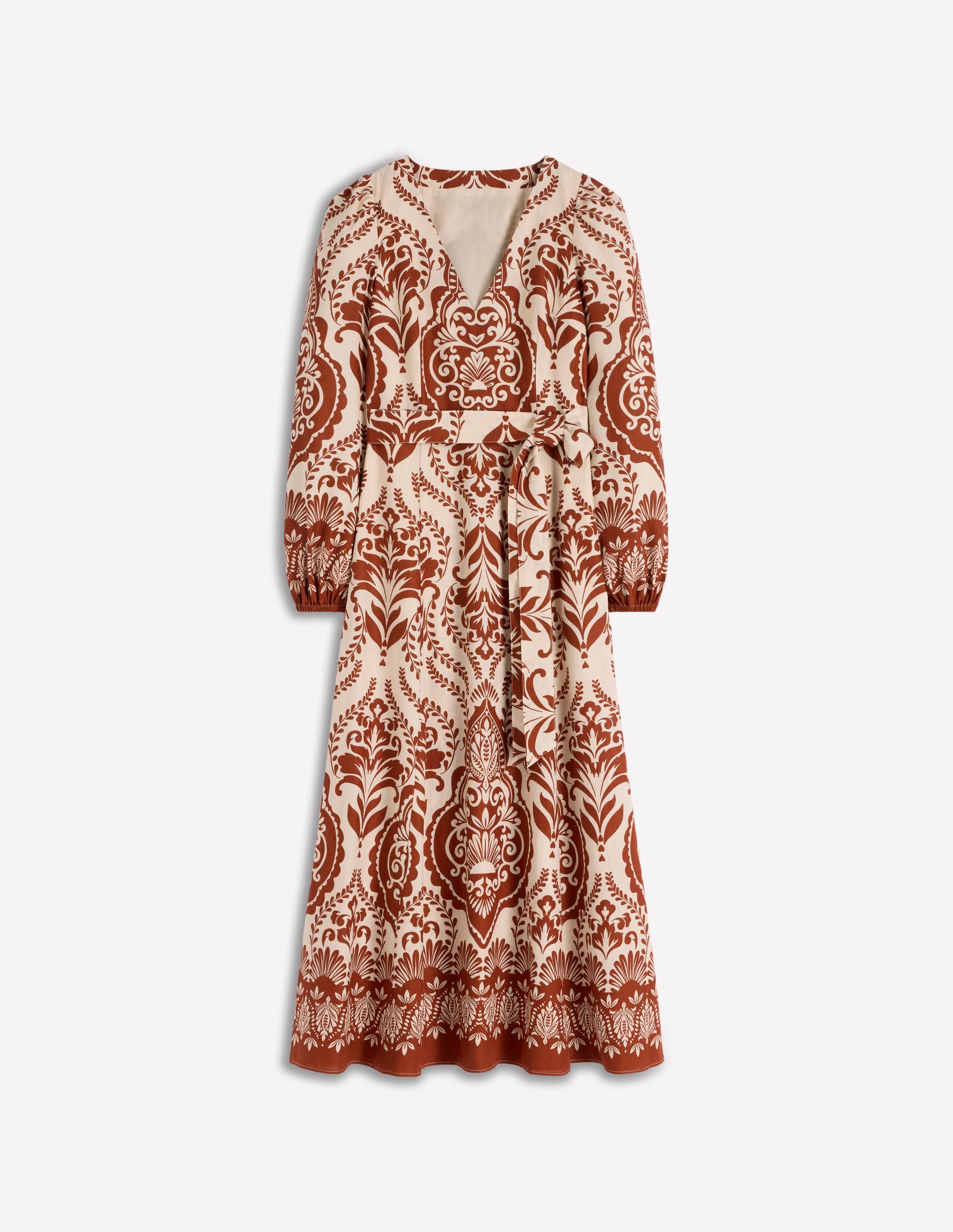 Florence Kleid aus Leinenmischgewebe-Orange, Ziergarten - Image 7