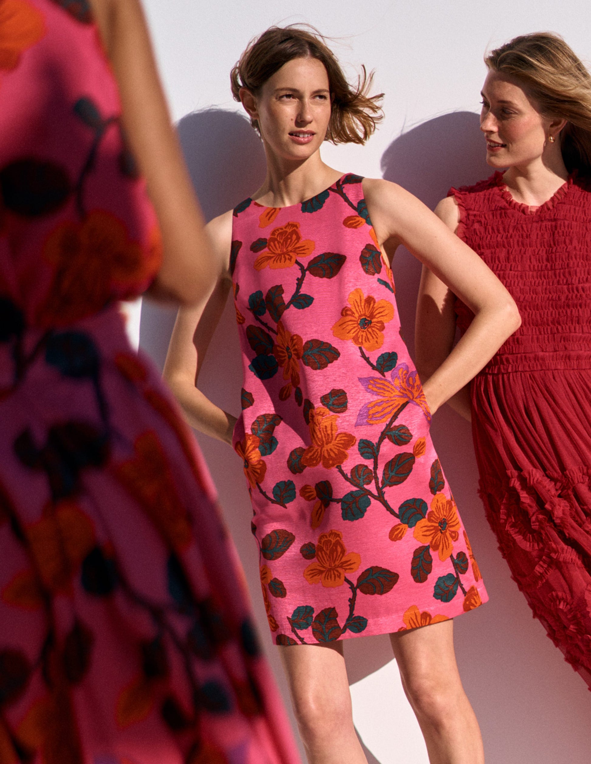 Robe droite intemporelle-Motif Elaborate Blossom rose-2