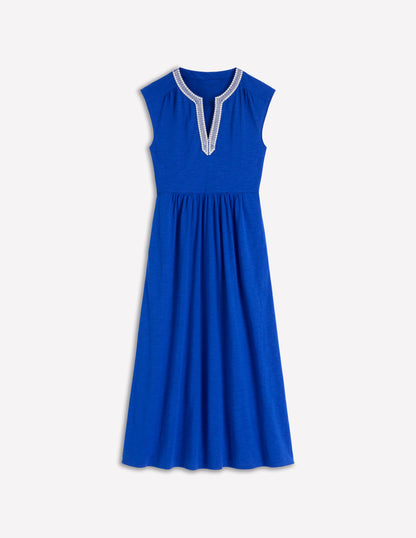 May Jersey Midi Dress-Bright Blue-6