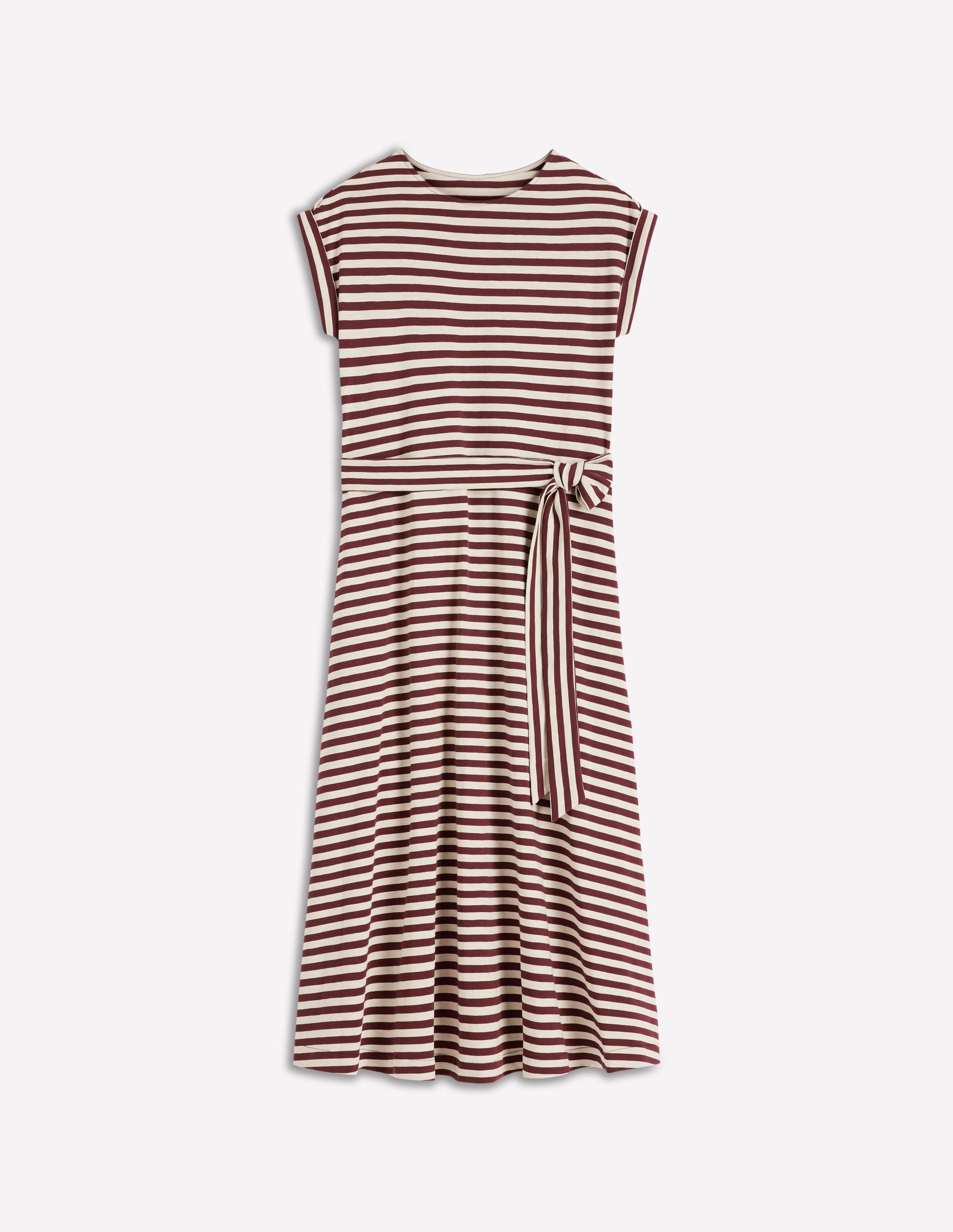 Robe midi Eve en jersey-Glycine profond, rayé ivoire - Image 6