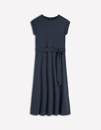 Eve Jersey-Midikleid-Marineblau-6
