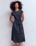 Robe midi Eve en jersey-Bleu marine
