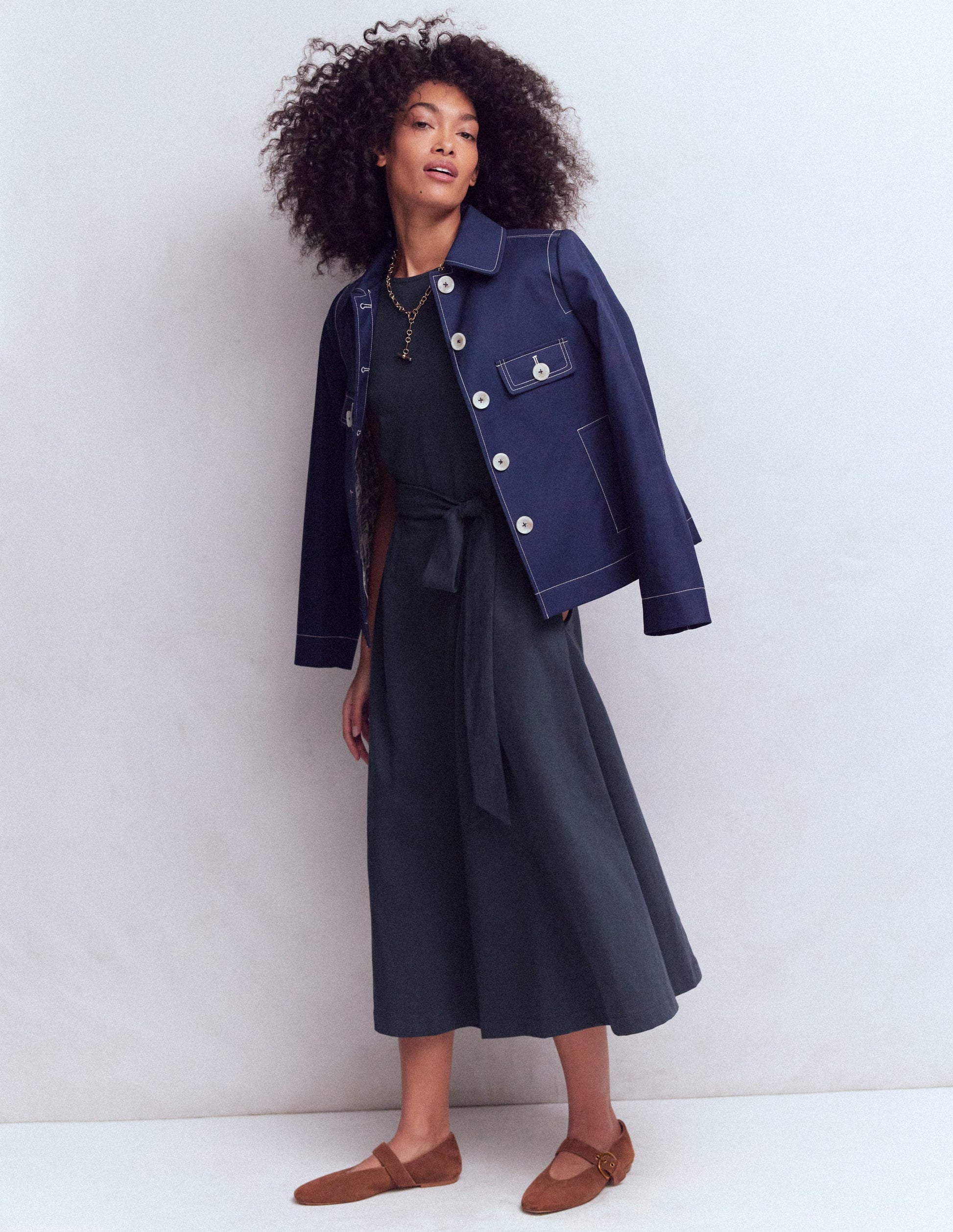 Eve Jersey-Midikleid-Marineblau-5