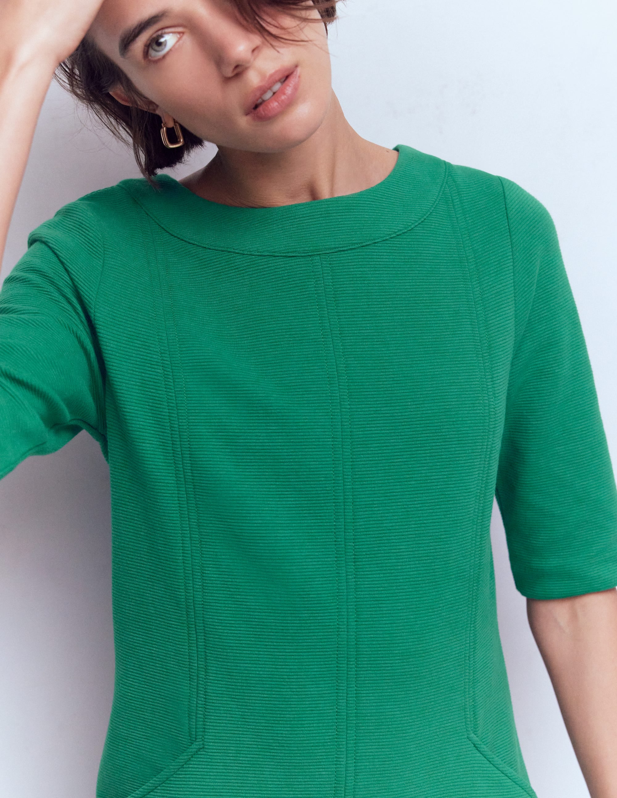 Robe droite Nessa en ottoman-Vert joyau - Image 2