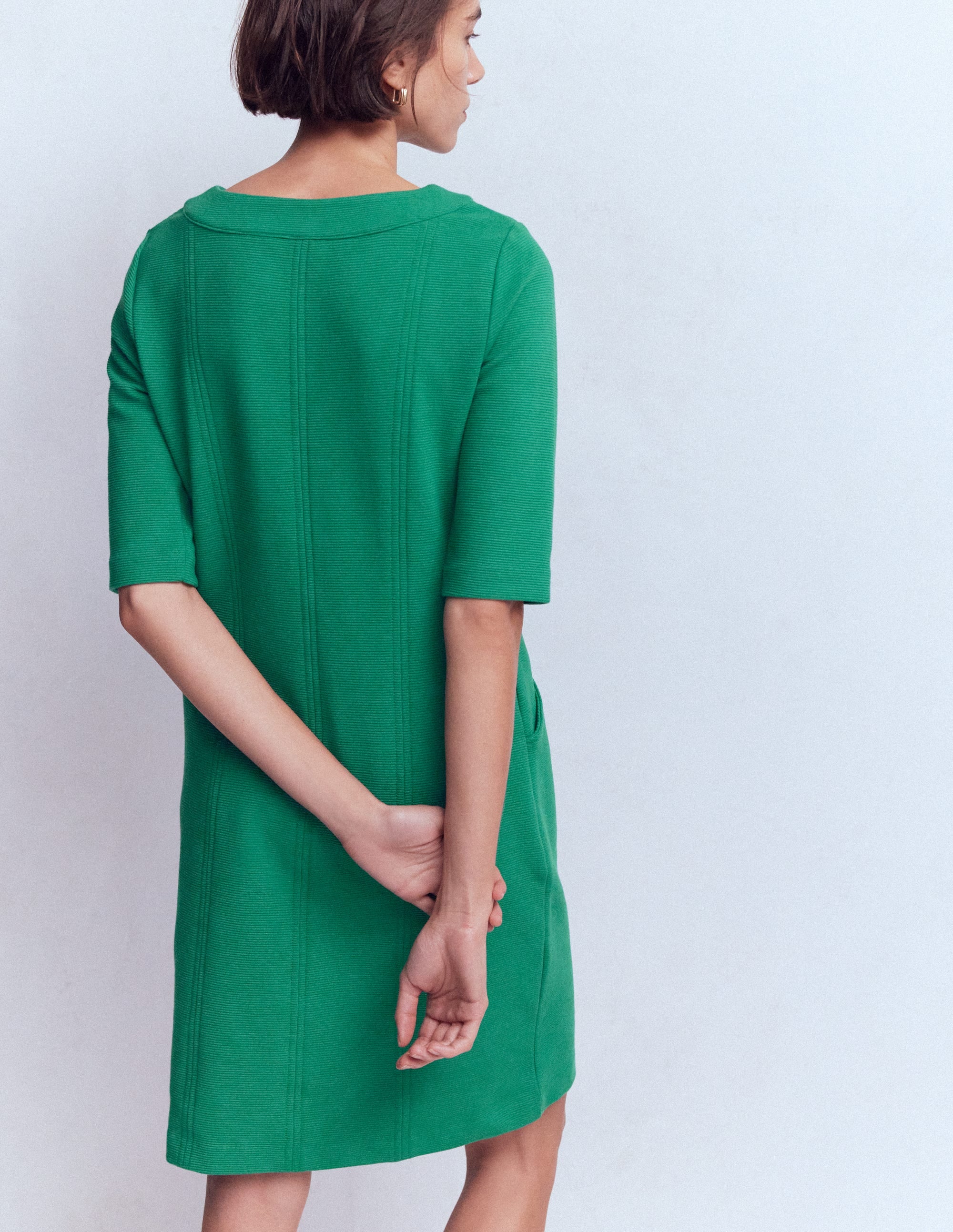 Robe droite Nessa en ottoman-Vert joyau - Image 3