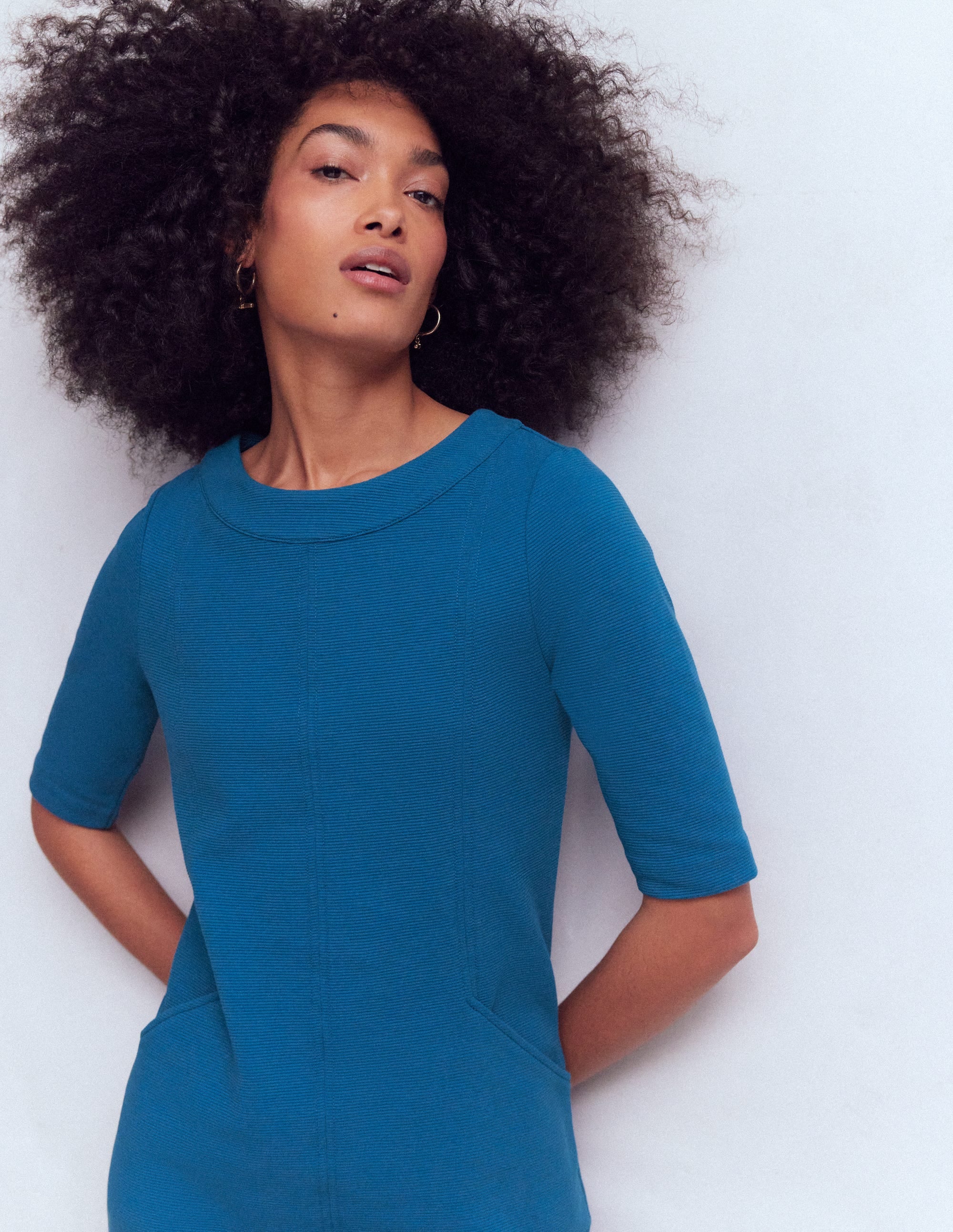 Robe droite Nessa en ottoman-Bleu tourmaline - Image 2