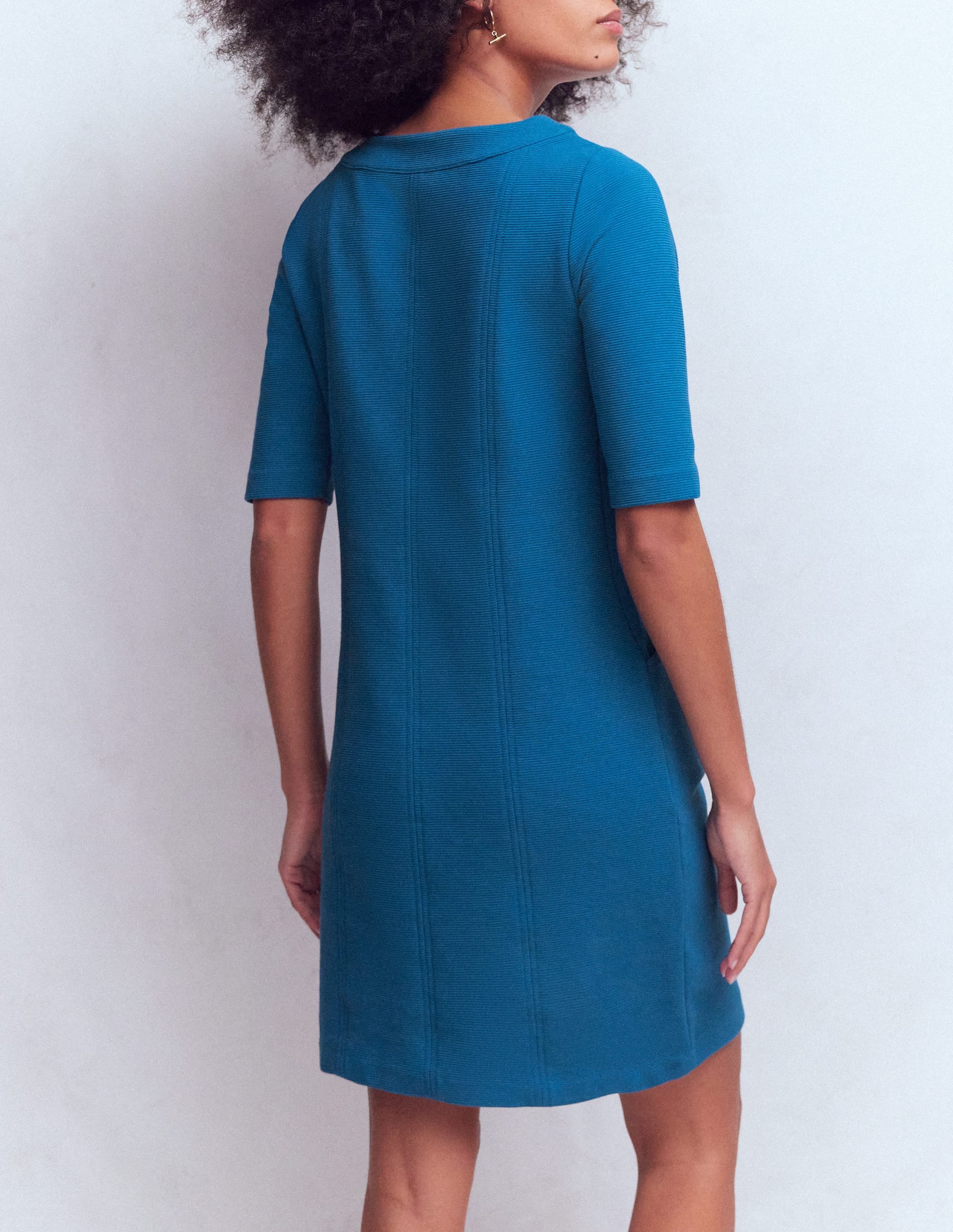 Robe droite Nessa en ottoman-Bleu tourmaline - Image 3
