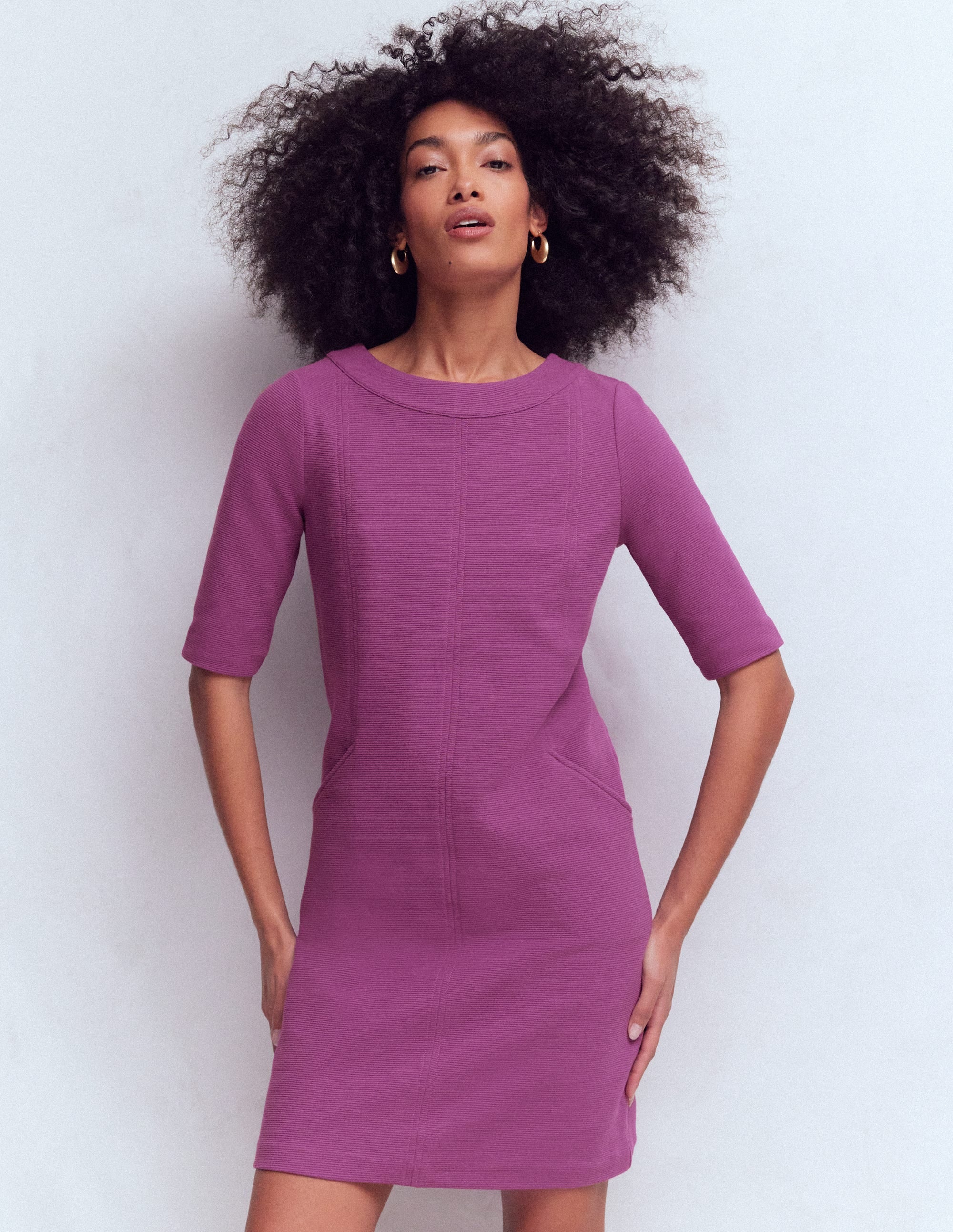 Robe droite Nessa en ottoman-Prune - Image 1