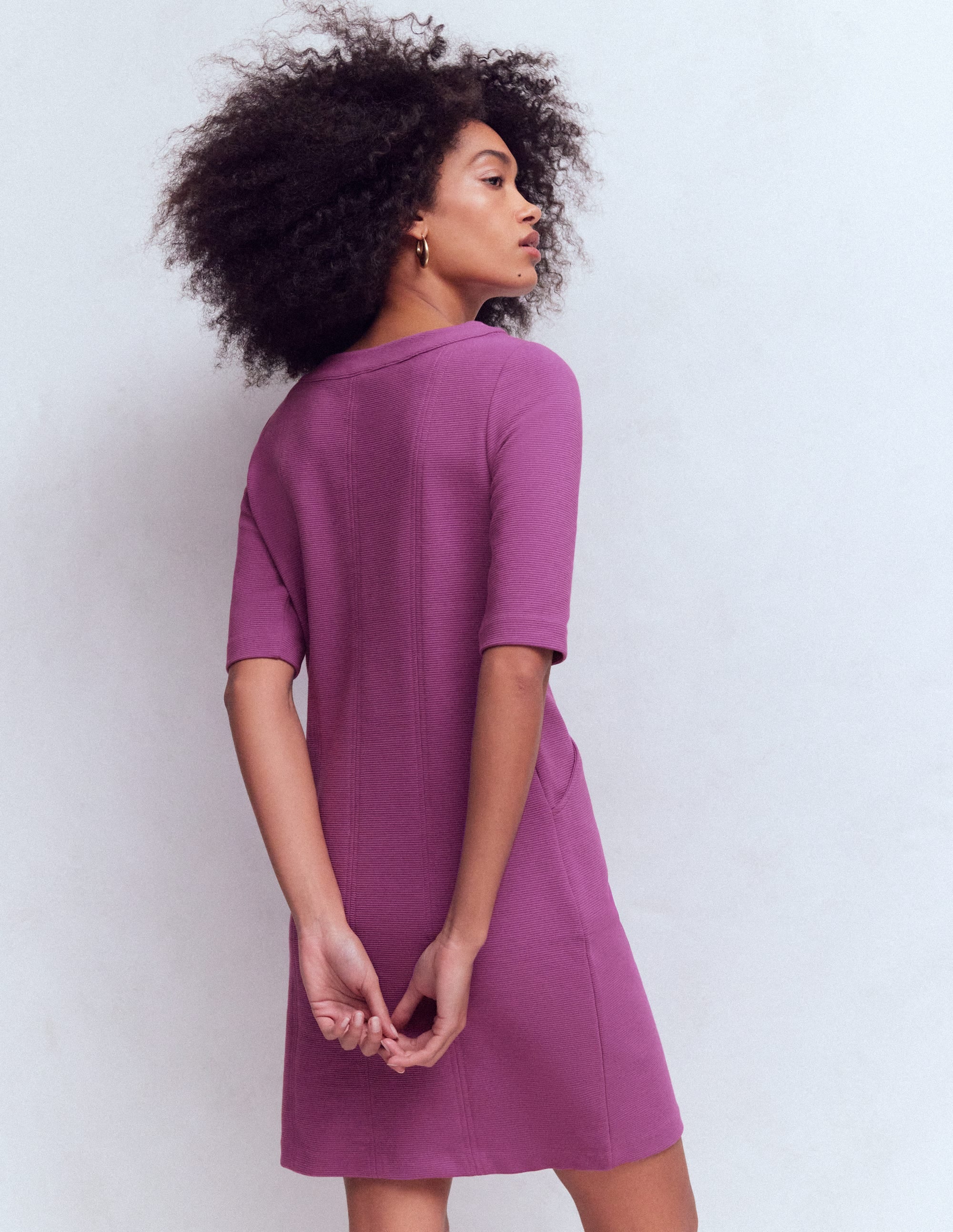 Robe droite Nessa en ottoman-Prune - Image 3