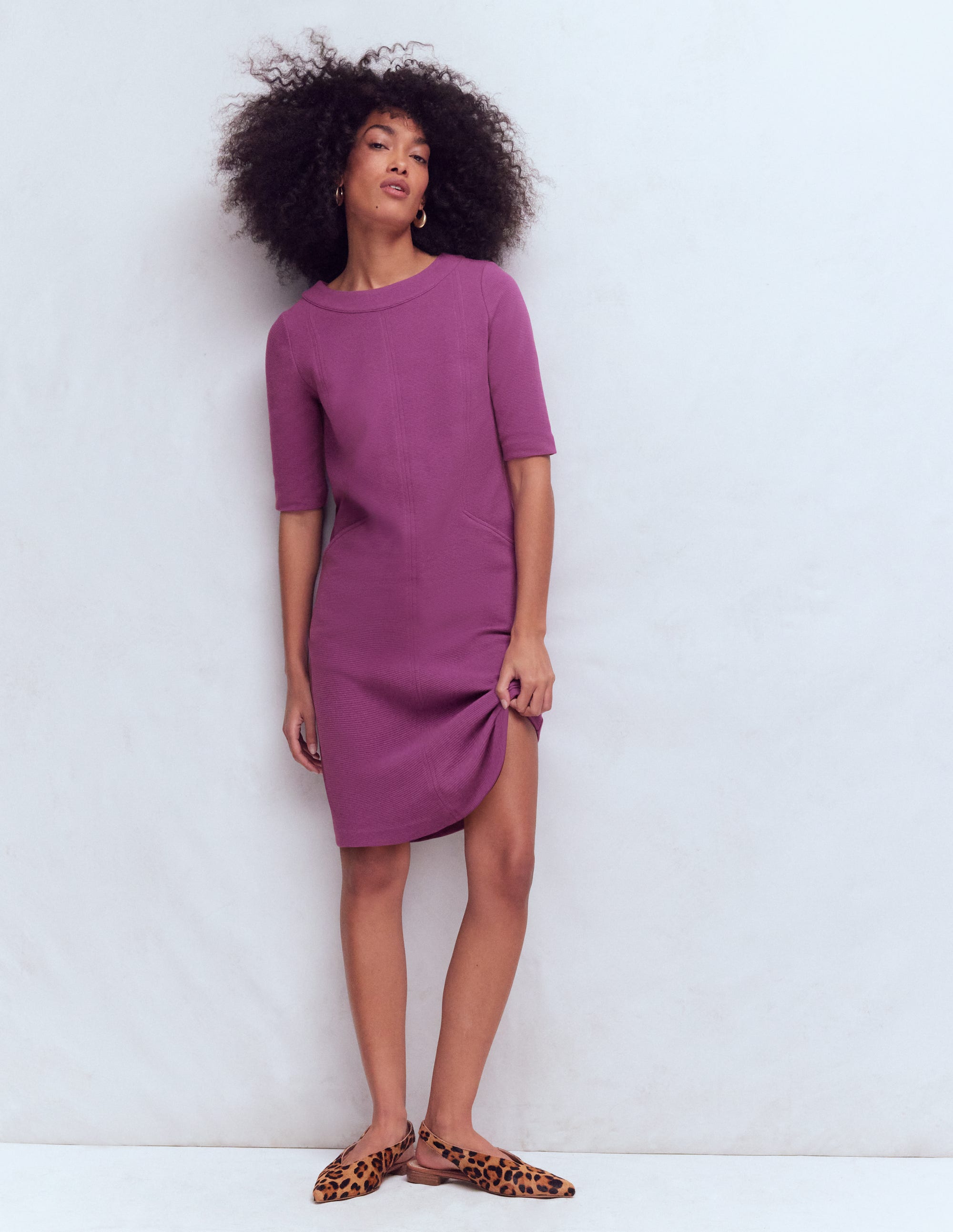Robe droite Nessa en ottoman-Prune - Image 4