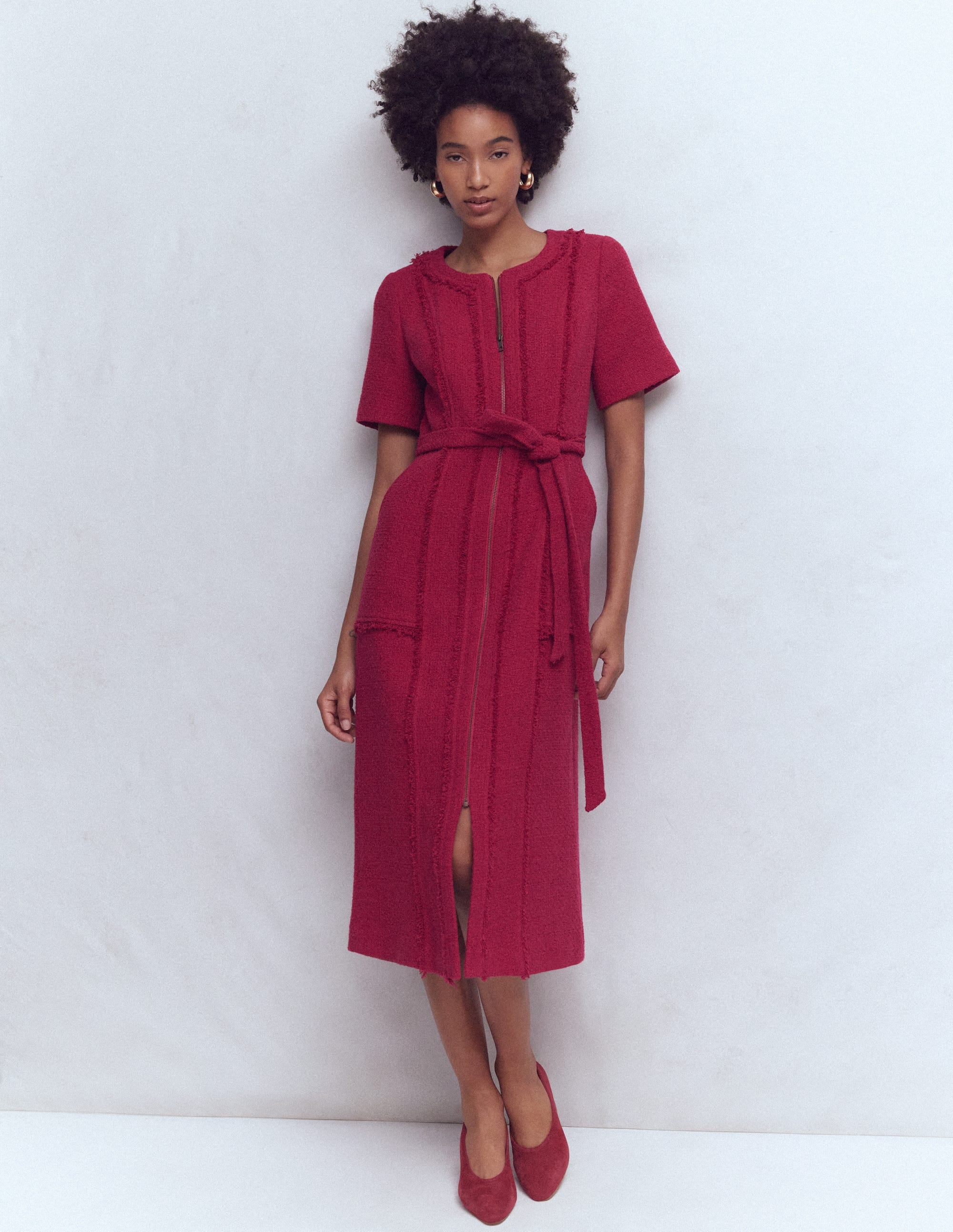 Robe texturée Ruth à fermeture zippée-Baie - Image 1