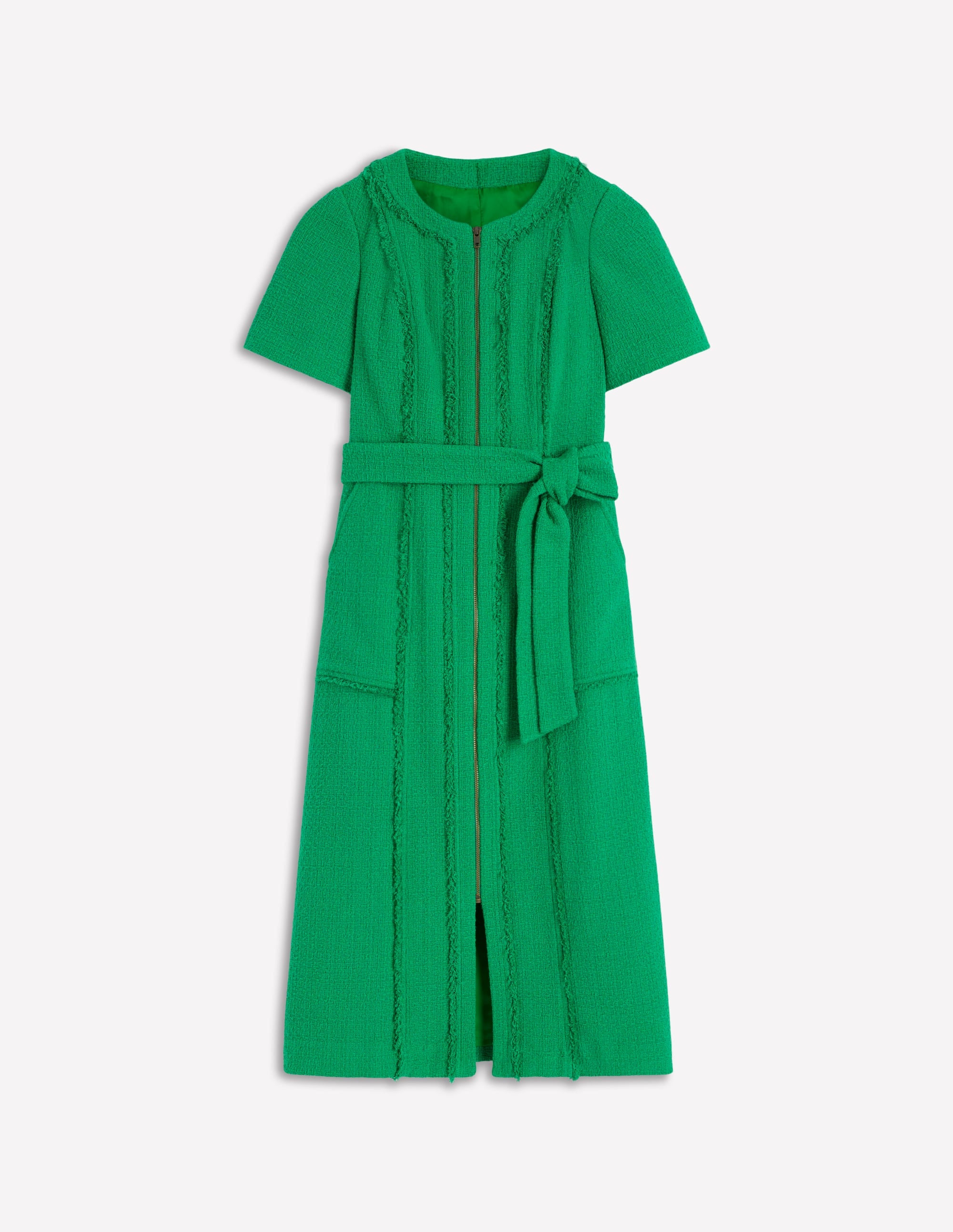 Ruth Texturiertes Kleid mit Reißverschluss-GRÜN - Image 5