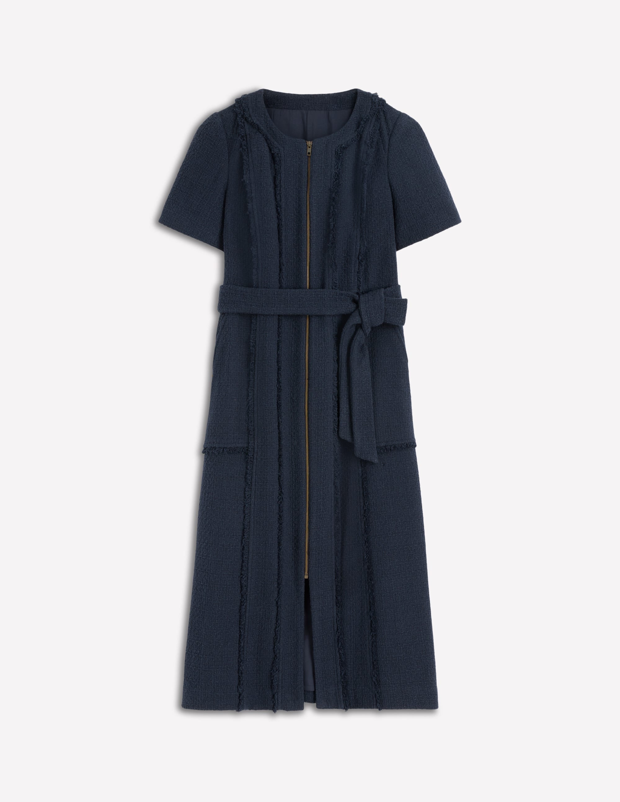 Ruth Texturiertes Kleid mit Reißverschluss-Marineblau - Image 5