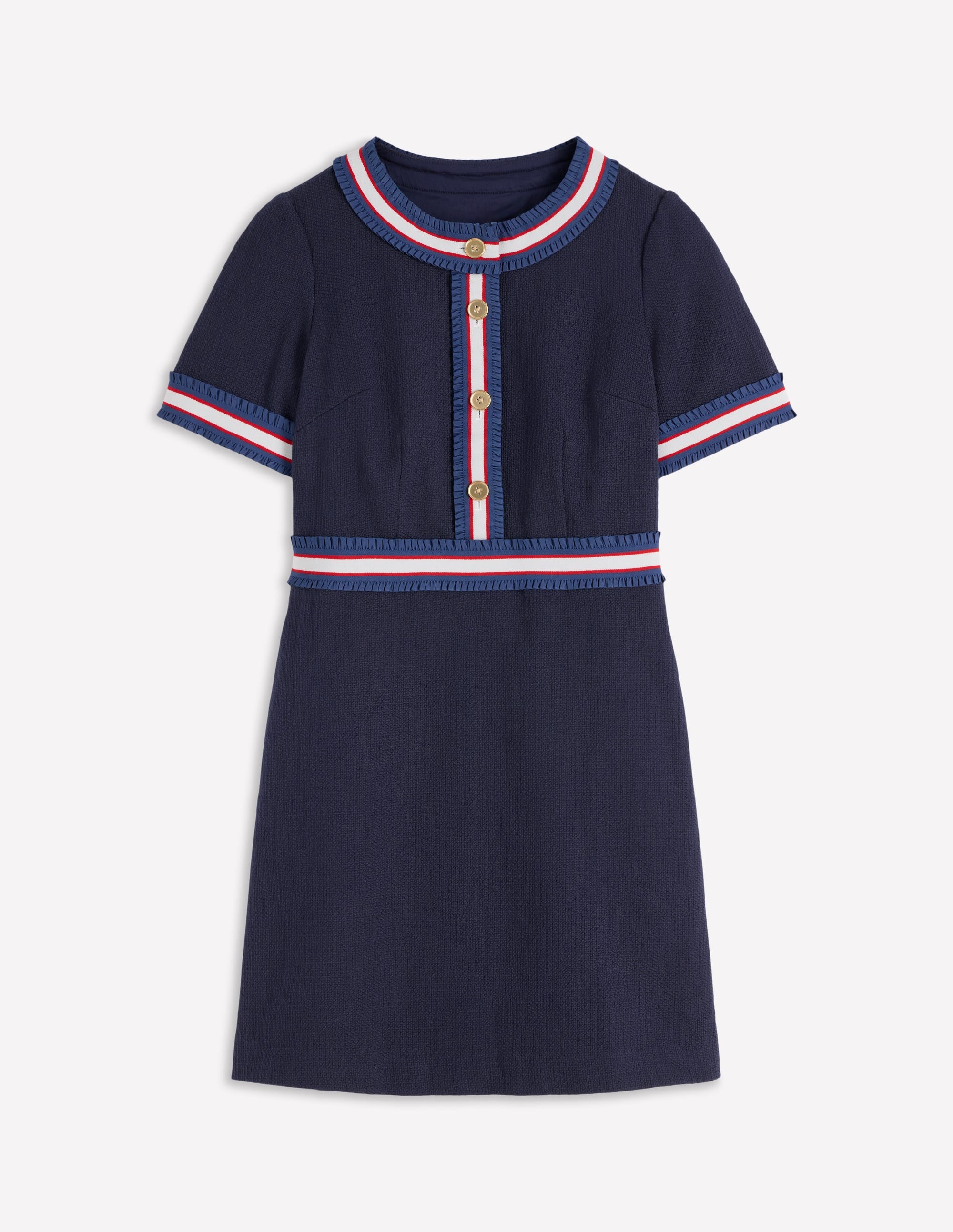 Kurzes Kleid mit Knöpfen-Marineblau - Image 5