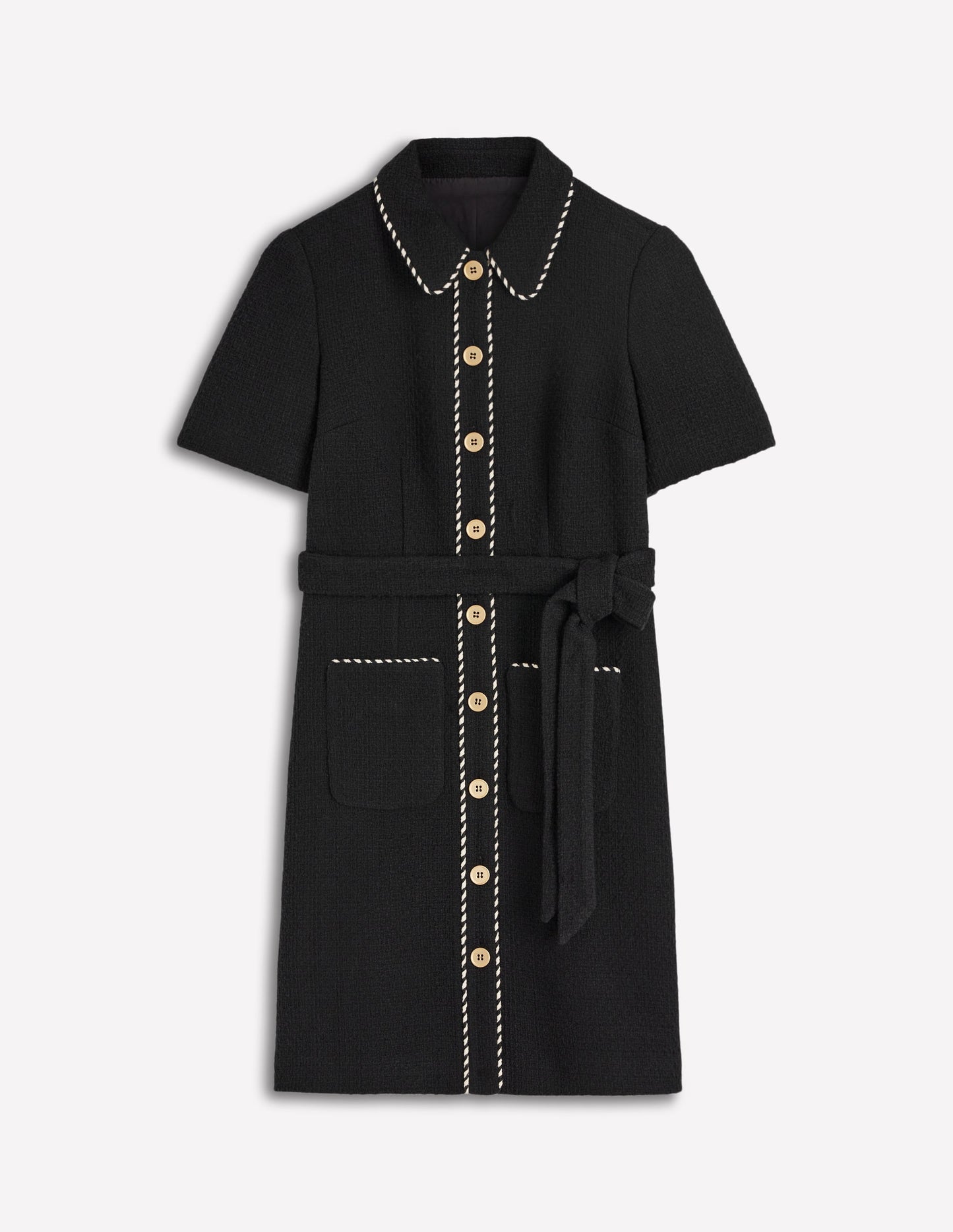 Loren Kurzes Kleid mit Besatz-Schwarz