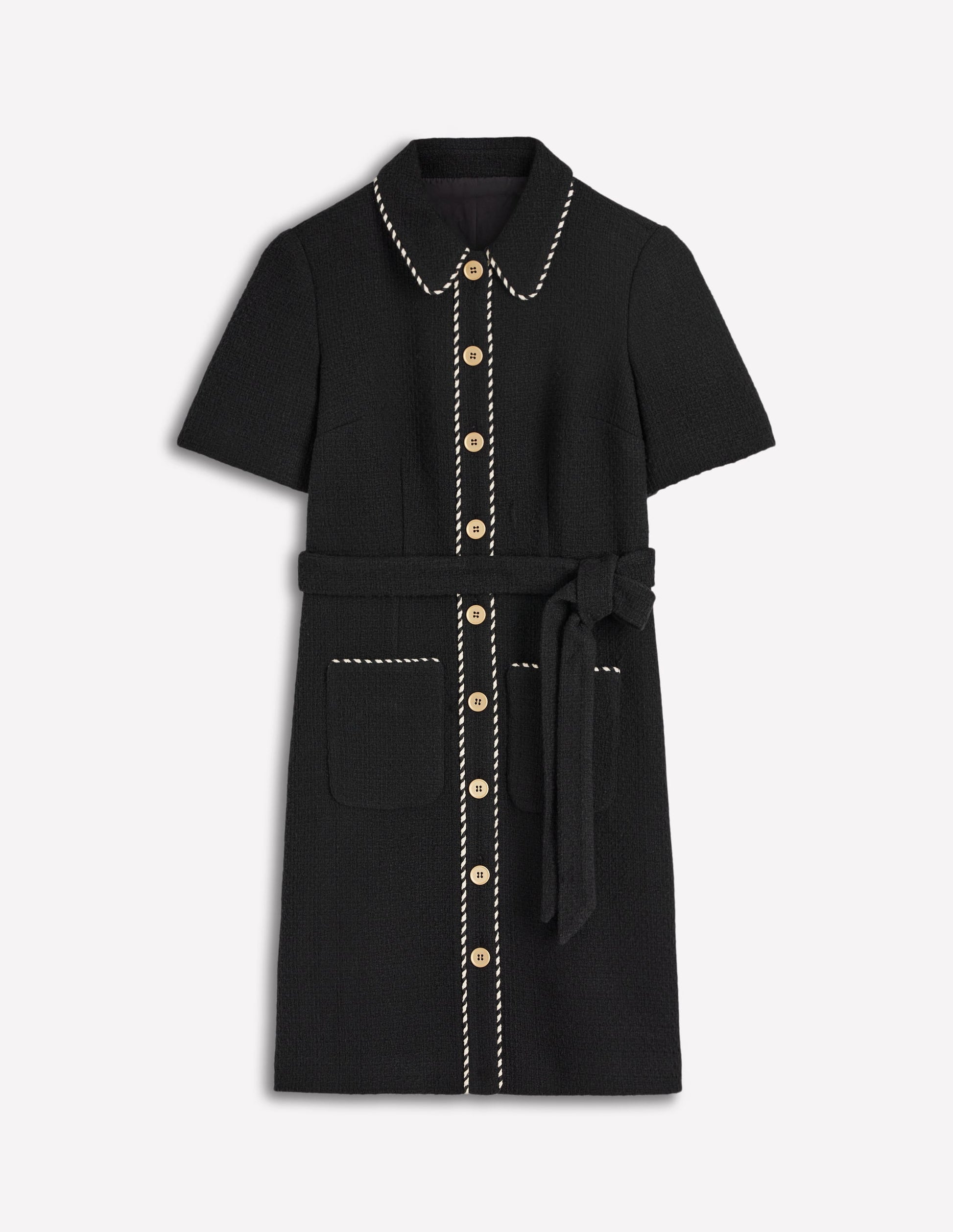 Loren Kurzes Kleid mit Besatz-Schwarz-5