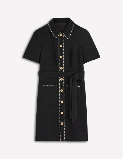 Loren Kurzes Kleid mit Besatz-Schwarz-5