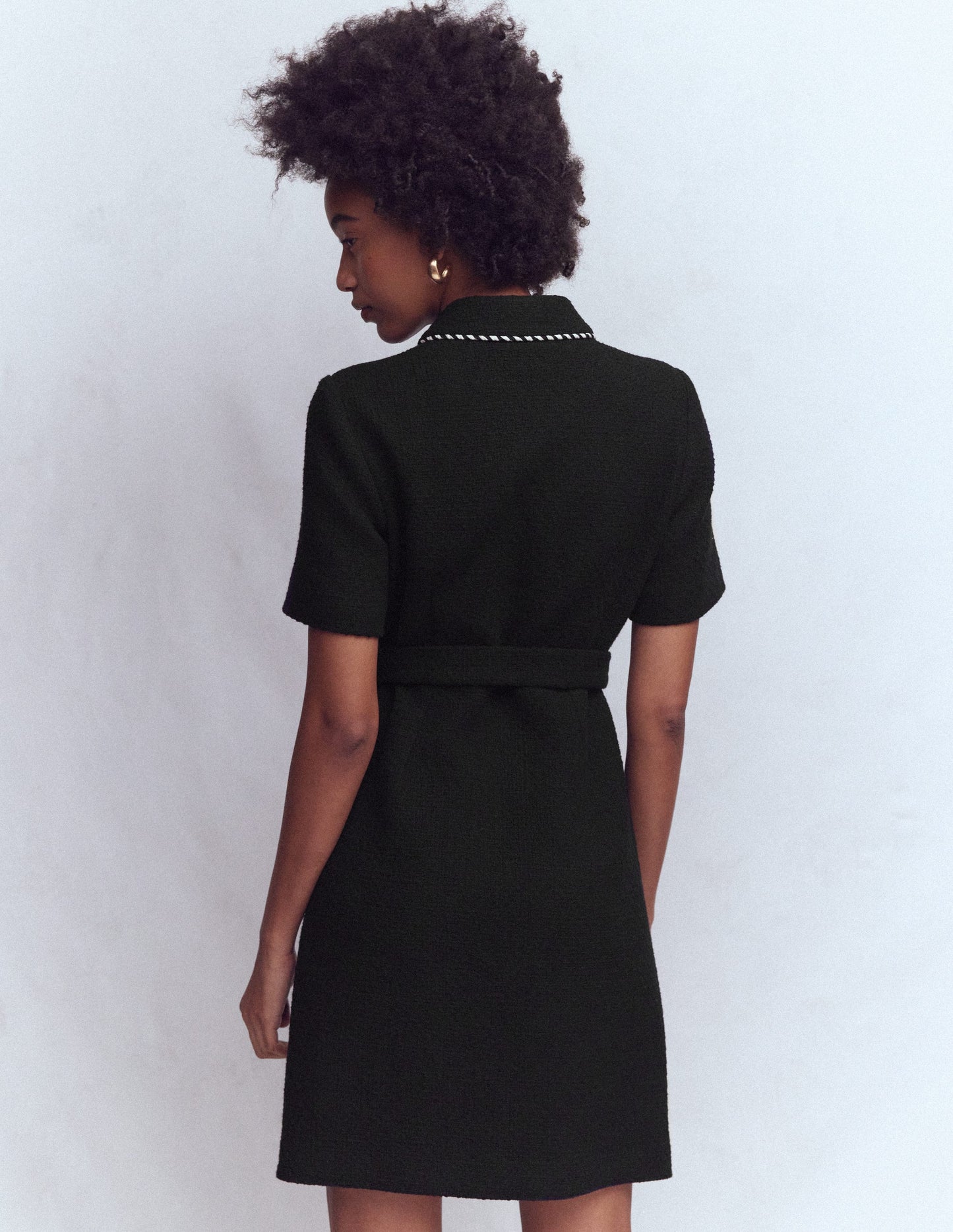 Loren Kurzes Kleid mit Besatz-Schwarz