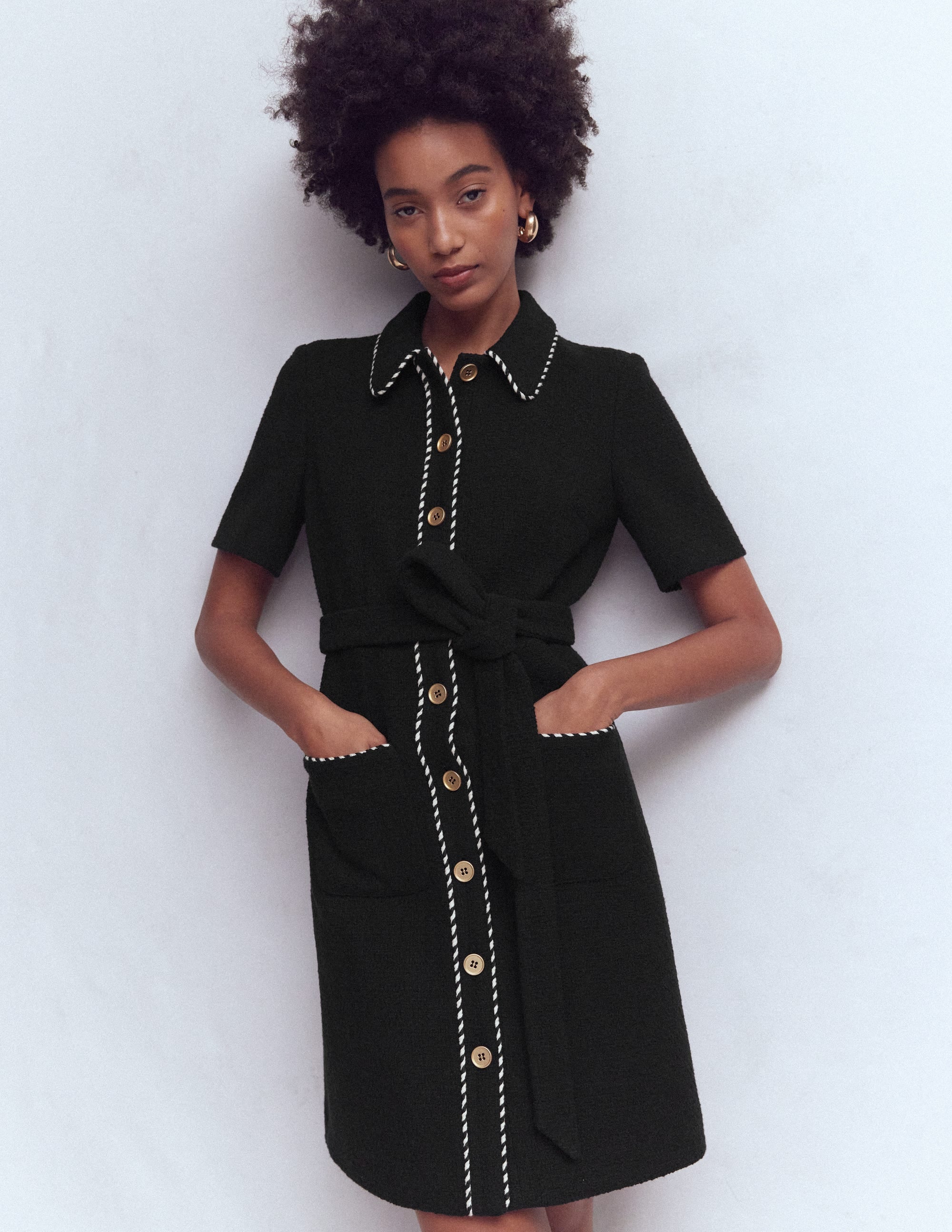 Robe courte Loren à détails-Noir - Image 4
