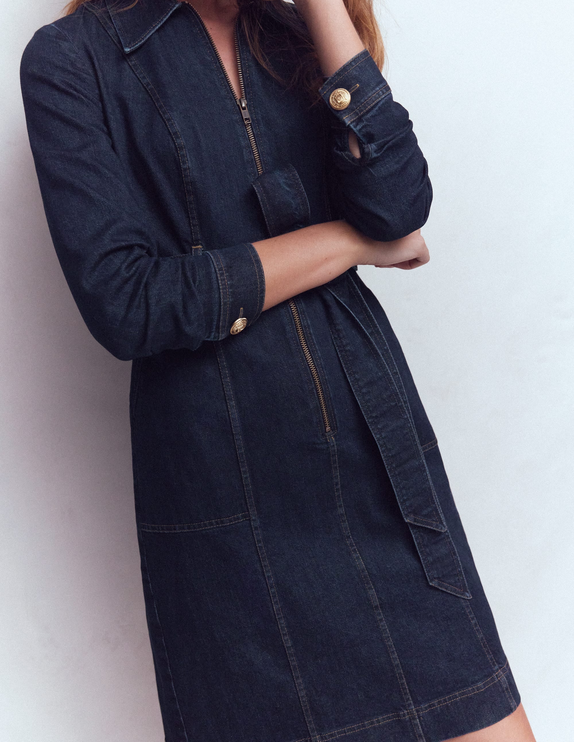 Robe courte zippée en jean-Indigo - Image 2